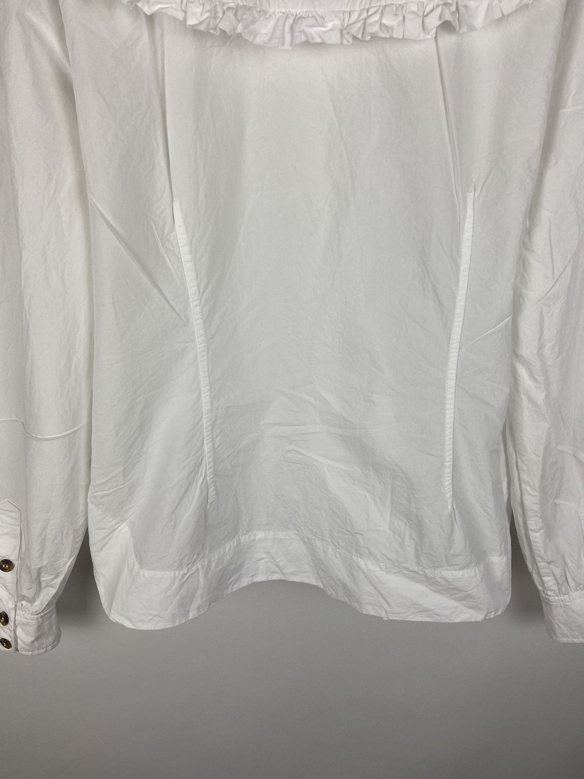 Designer × Ganni RRP$205 GANNI White Cotton Oversized Ruffled Collar Shirt Size XS / US 0-2 / IT 36-38 - 18 Thumbnail
