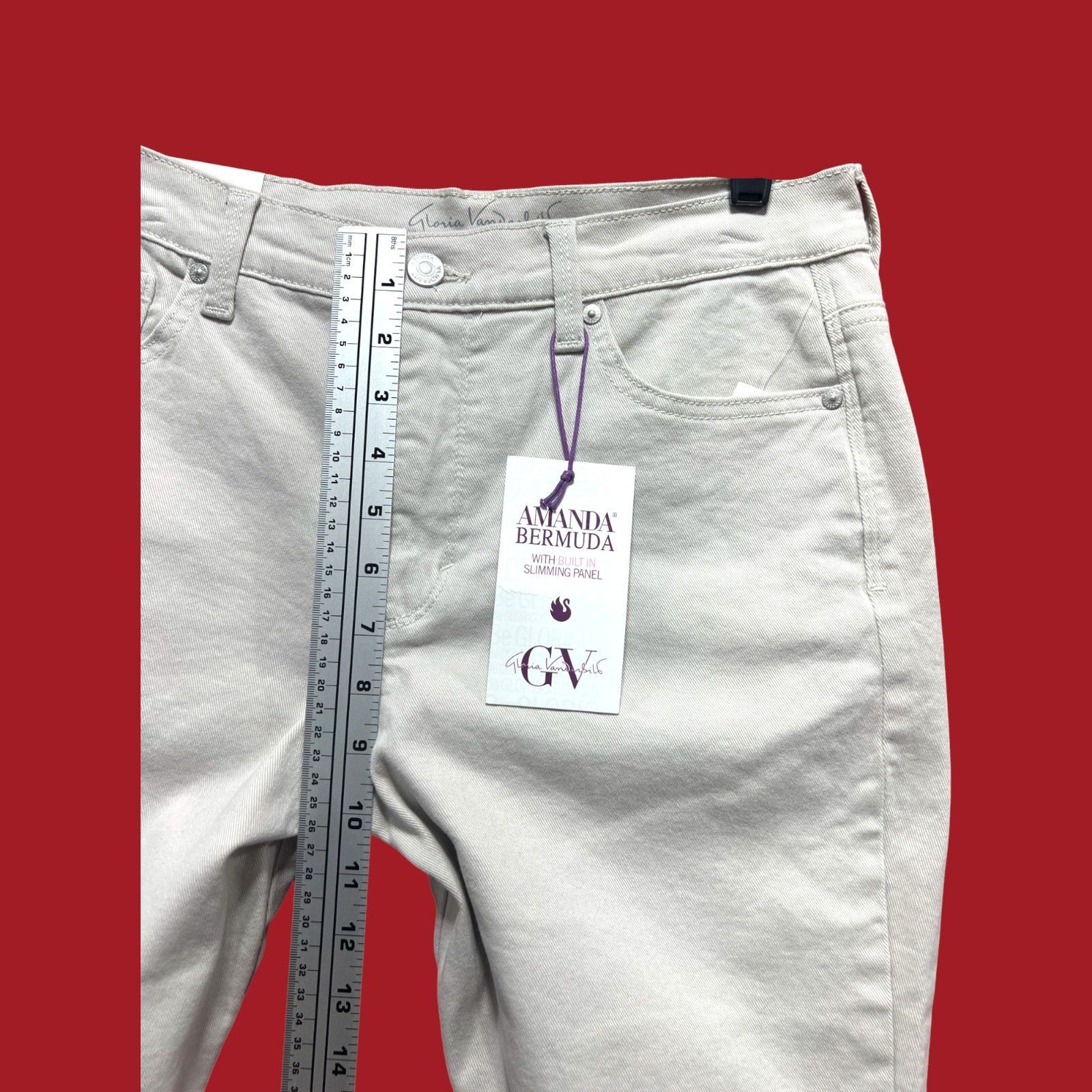 Other Amanda - Women's Classic Rise Stretch Bermuda Shorts - With/ Size 28" / US 6 / IT 42 - 5 Thumbnail