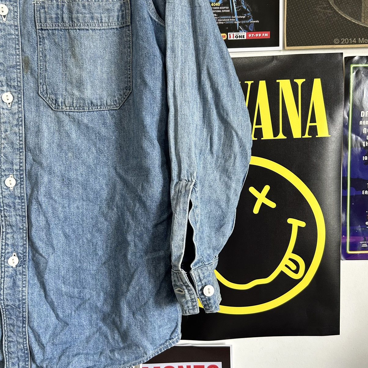 Edwin Vintage Edwin 90s Blue wash Denim Shirt Size US L / EU 52-54 / 3 - 5 Thumbnail