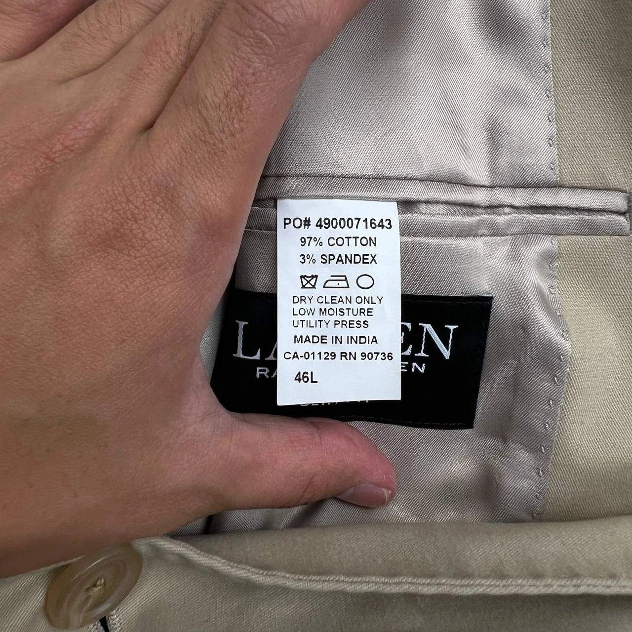 Lauren Ralph Lauren Lauren Ralph Lauren Blazer Men 46L Slim Fit 2 Button Cotton Size 46L - 4 Thumbnail