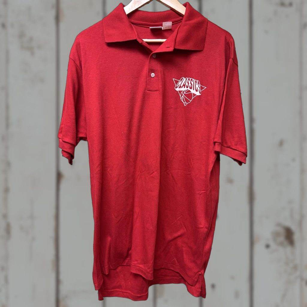 Vintage VINTAGE Whang 2XL Red Cotton Blend Polo Shirt Short Sleeve Collared USA Made Men's Classic Basketball Shirt Single Stitch 90s? Size US XXL / EU 58 / 5 - 1 Thumbnail