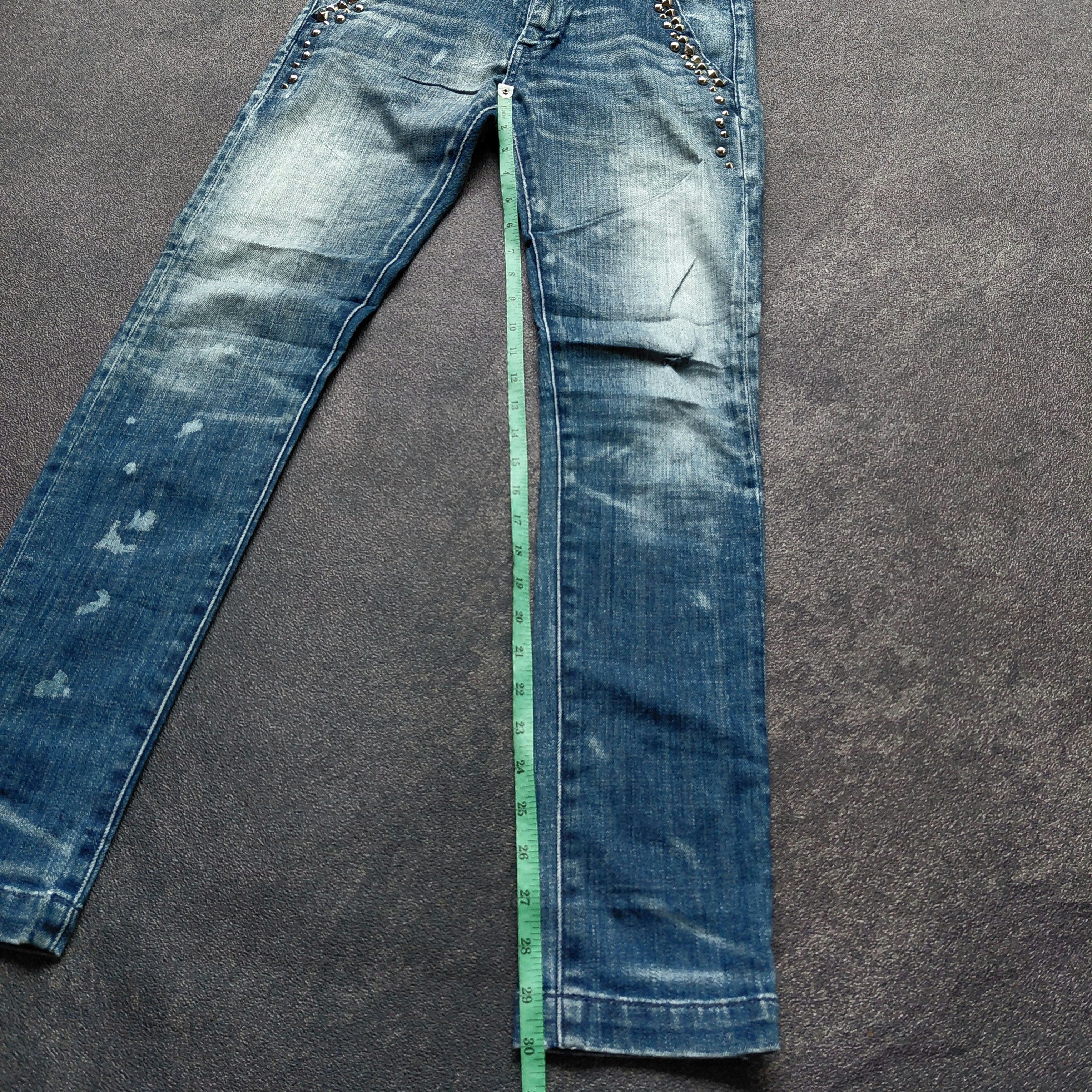 Japanese Brand Vintage Y2K Distressed RNA Studded Denim Pants Size US 30 / EU 46 - 11 Thumbnail