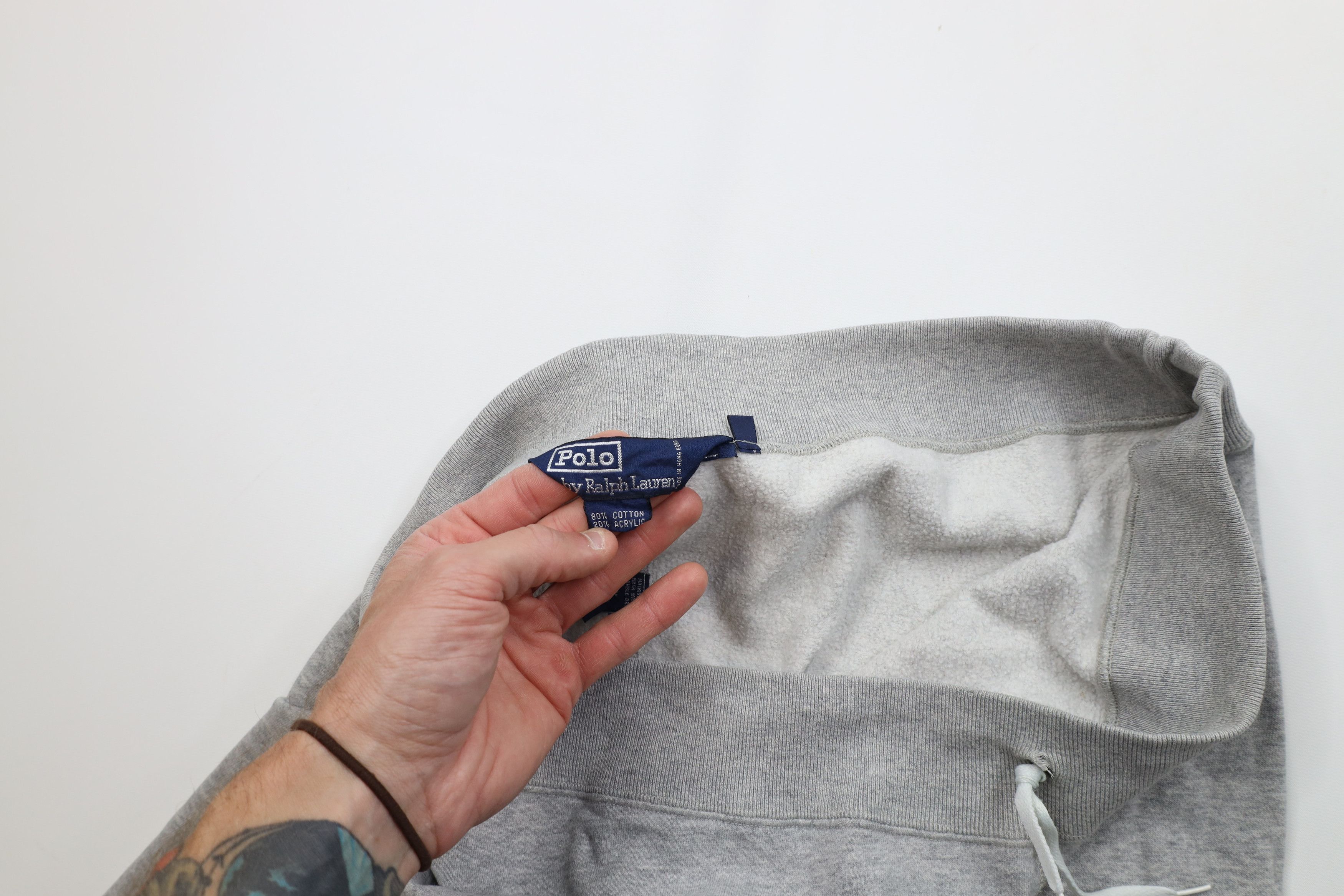 Ralph Lauren Vintage 90s Ralph Lauren Flag Sweatpants Shorts Heather Gray Size US 30 / EU 46 - 10 Thumbnail