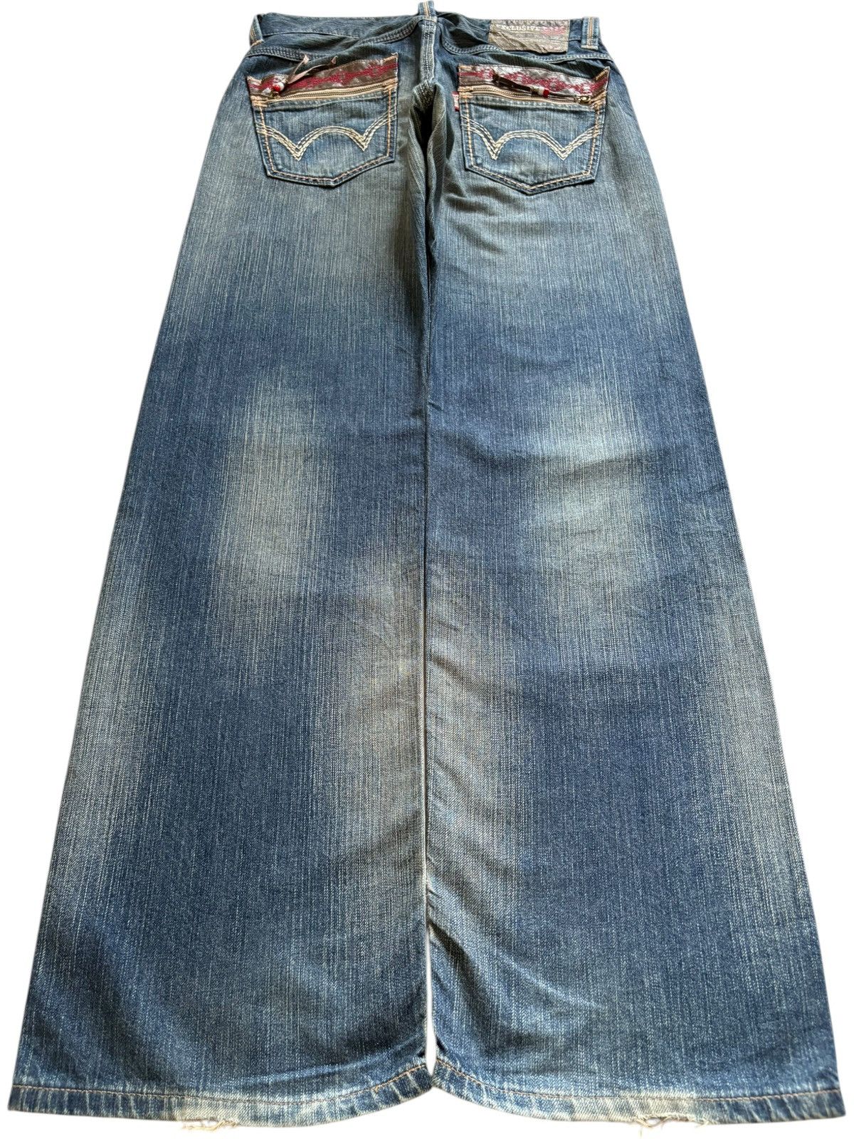 Edwin Exclusive Vintage Edwin Mud Wash Sashiko Distress Baggy Jean Size US 34 / EU 50 - 2 Thumbnail