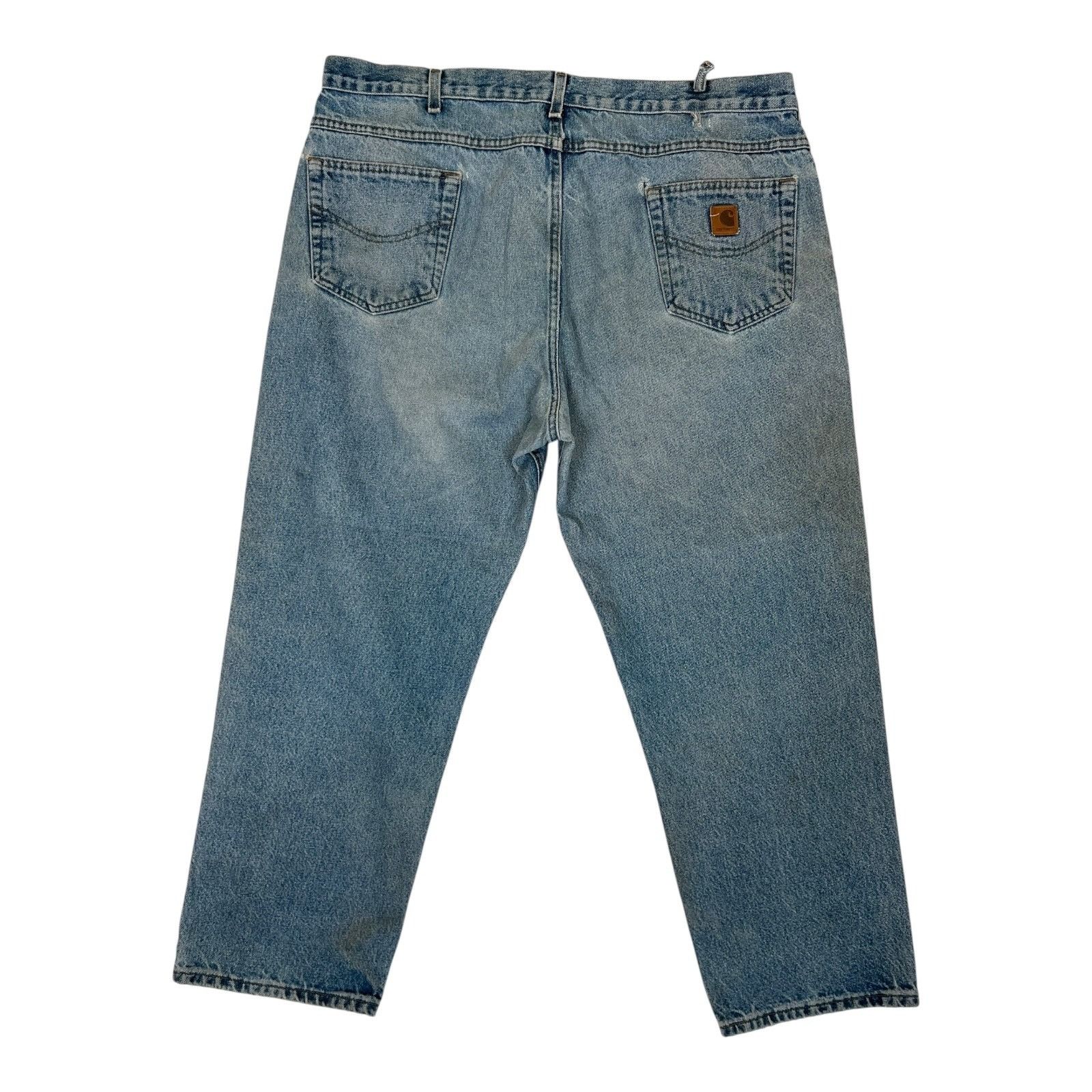 Carhartt Carhartt B160-DST Jeans Mens 42x30 Distressed Denim Leather Size US 42 / EU 58 - 1 Thumbnail