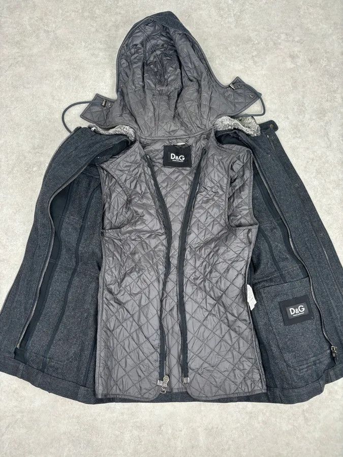 Dolce & Gabbana AW2010 Dolce & Gabbana Charcoal Wool Multi-Pocket Coat Size US M / EU 48-50 / 2 - 8 Thumbnail