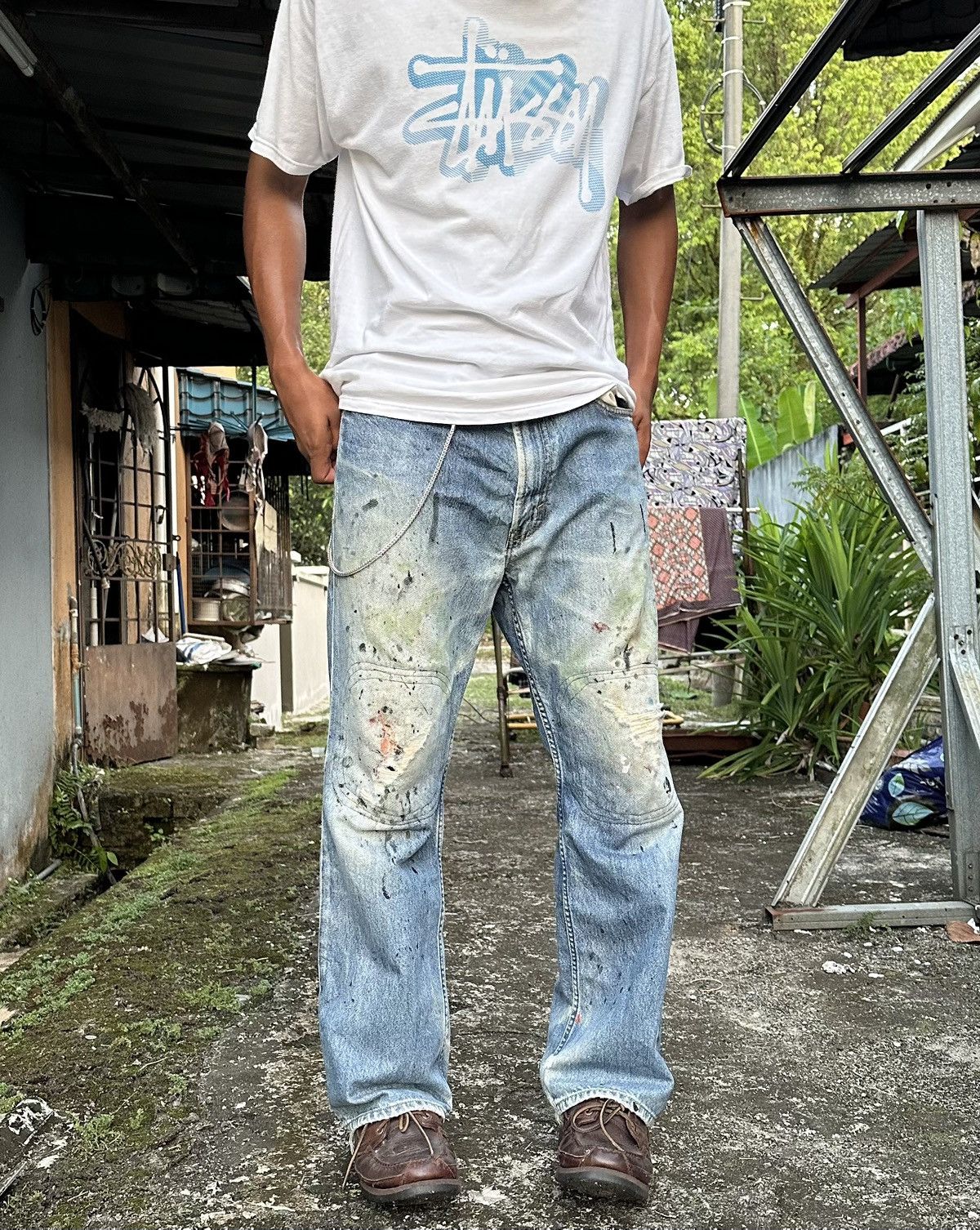 Vintage 👹Vintage THRASHED Y2K GAP Denim Baggy Jeans Size US 32 / EU 48 - 1 Thumbnail