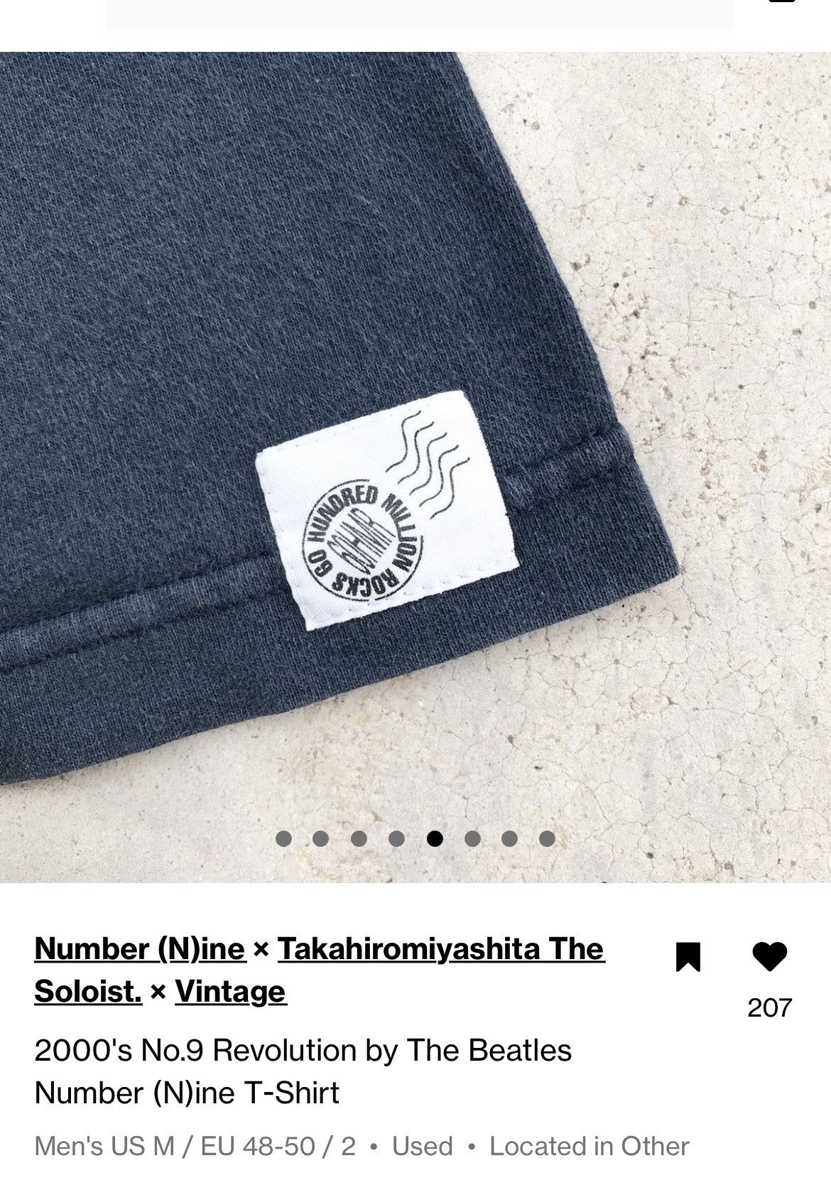 Fruit Of The Loom × Number (N)ine 2000's No.9 Revolution The Beatles Number (N)ine Size US S / EU 44-46 / 1 - 17 Thumbnail