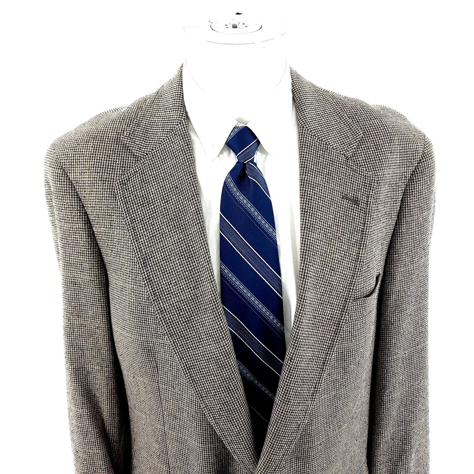 Jos. A. Bank Jos A Bank 100% Silk 2 Button Sport Coat Blue Tan Check W/ G Size 42R - 1 Thumbnail