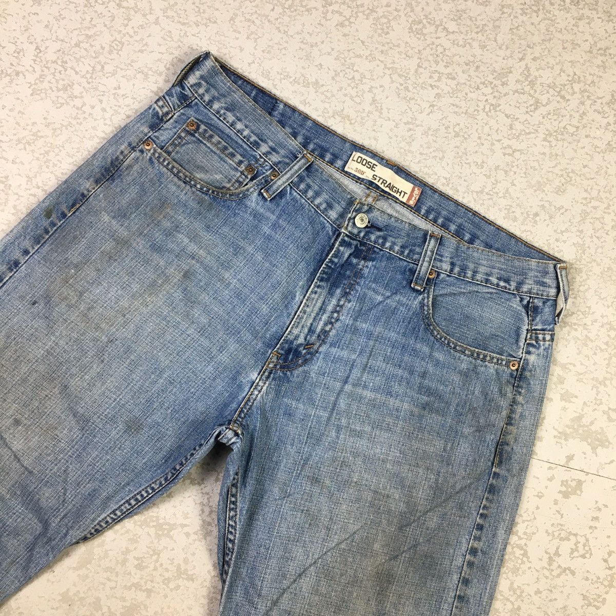 Levi's × Vintage Levis 569 Loose Straight Distress Insane Dirty Jeans Size US 36 / EU 52 - 4 Thumbnail