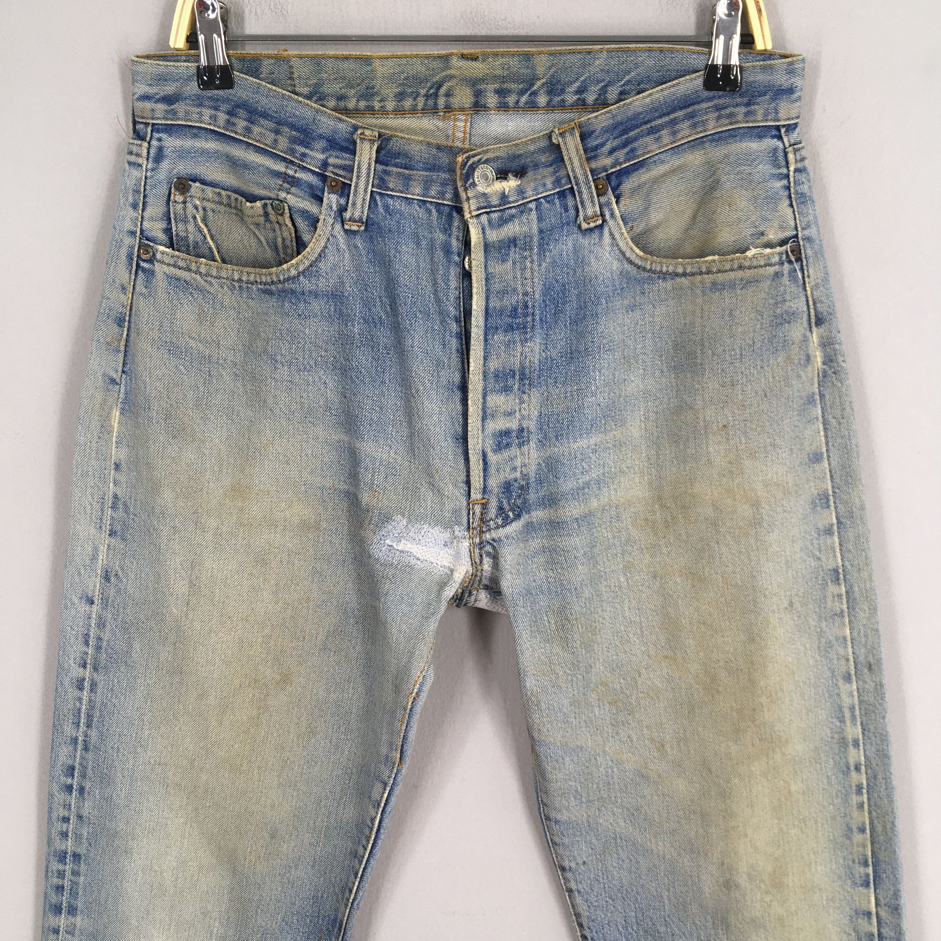 Levi's Size 31x29 Vintage 70s Levi's 501 Selvedge Jeans S1901 Size US 31 - 2 Thumbnail