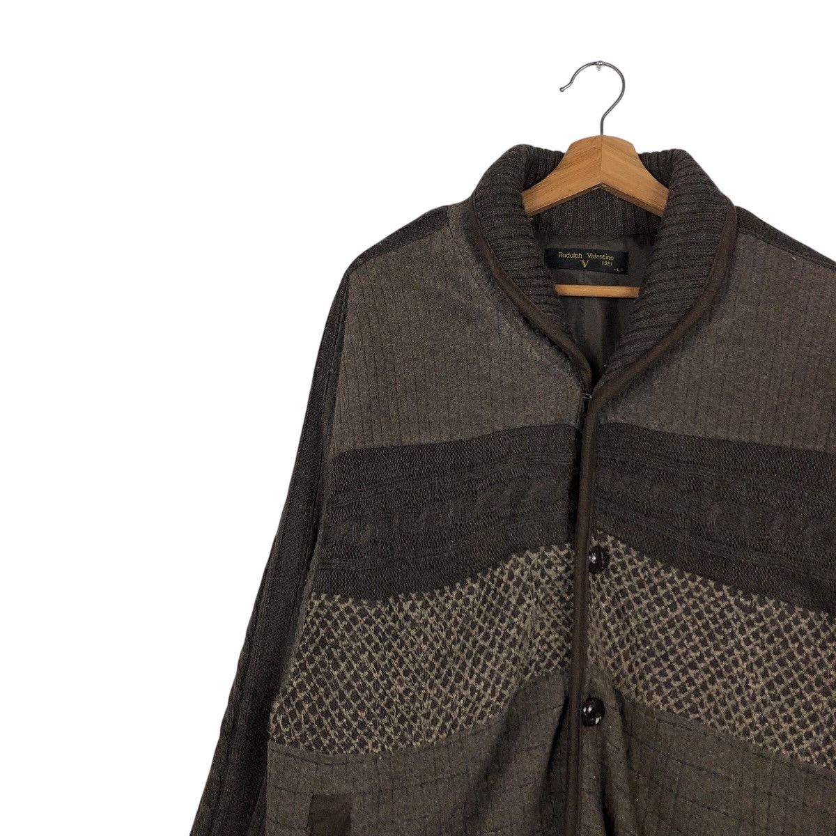 Japanese Brand × Vintage 📌Vintage Bomber Cardigan Jacket Striped Rudolph Valentino Size US L / EU 52-54 / 3 - 8 Thumbnail