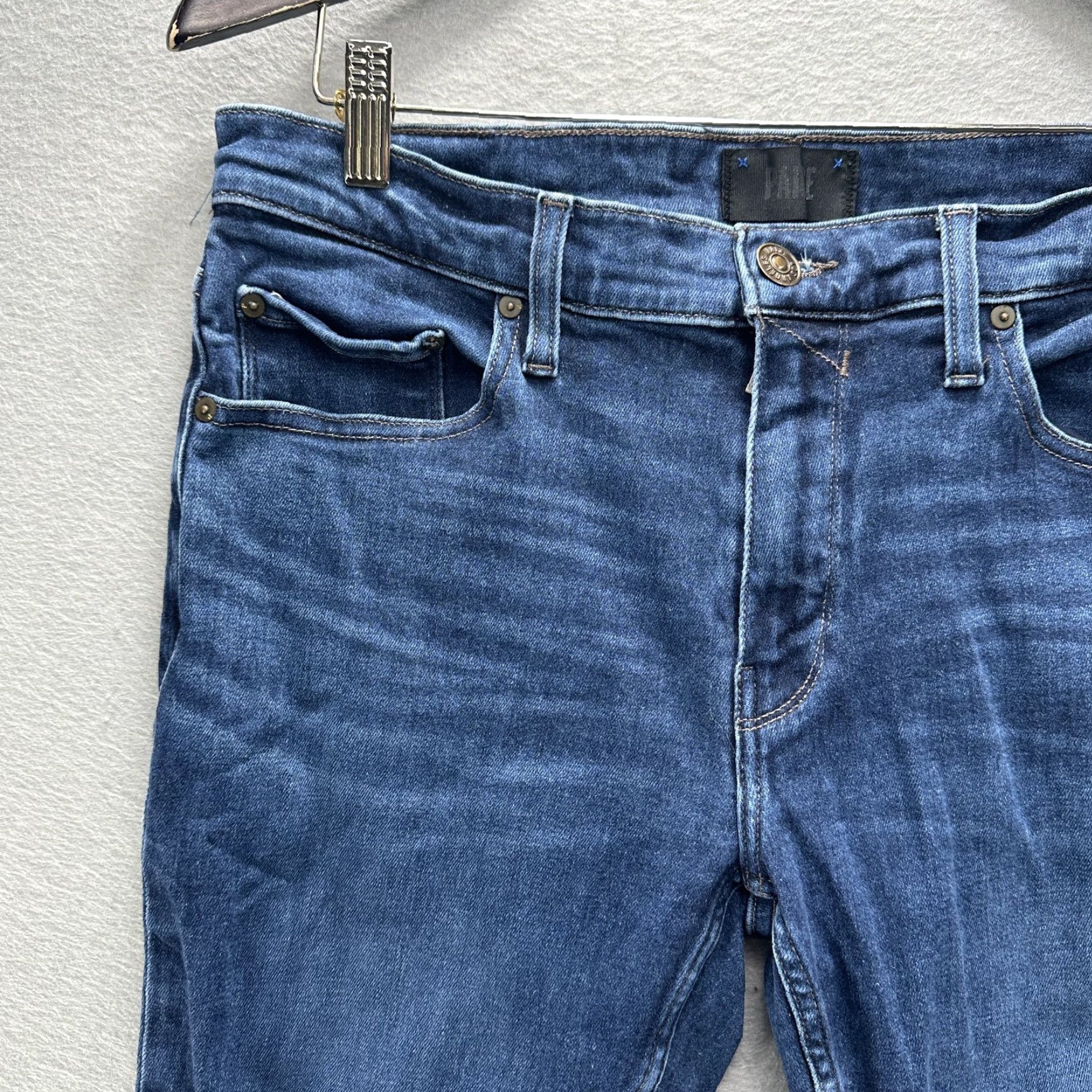 Paige PAIGE Lennox Jeans Mens Slim Fit 32x31 Blue Stretch Denim Talon Zipper Classic Size US 32 / EU 48 - 2 Thumbnail