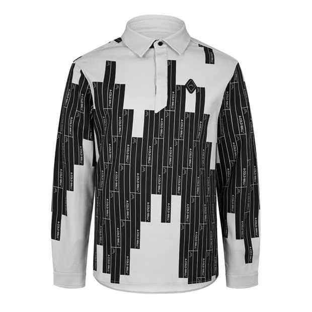 o1g2r1mq0524 Mono LS Polo Shirt in White/Grey