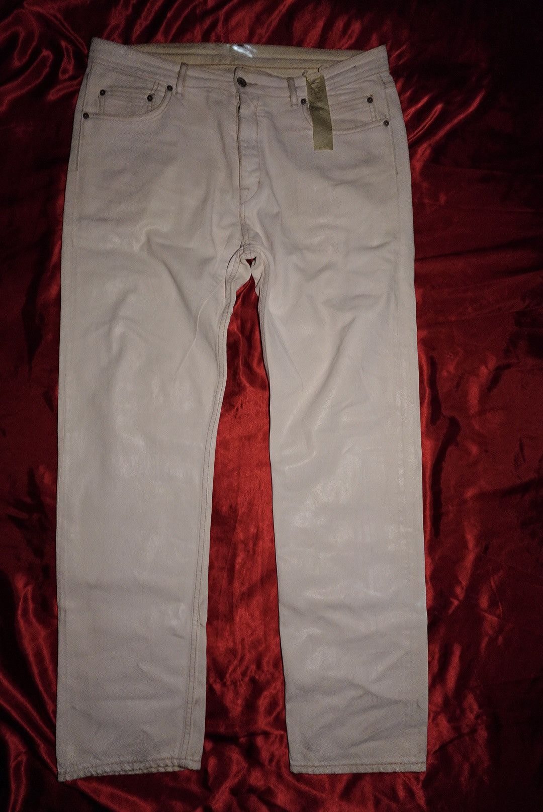 Rick Owens Rick Owens drkshdw white waxed denim jeans Size US 36 / EU 52 - 2 Thumbnail