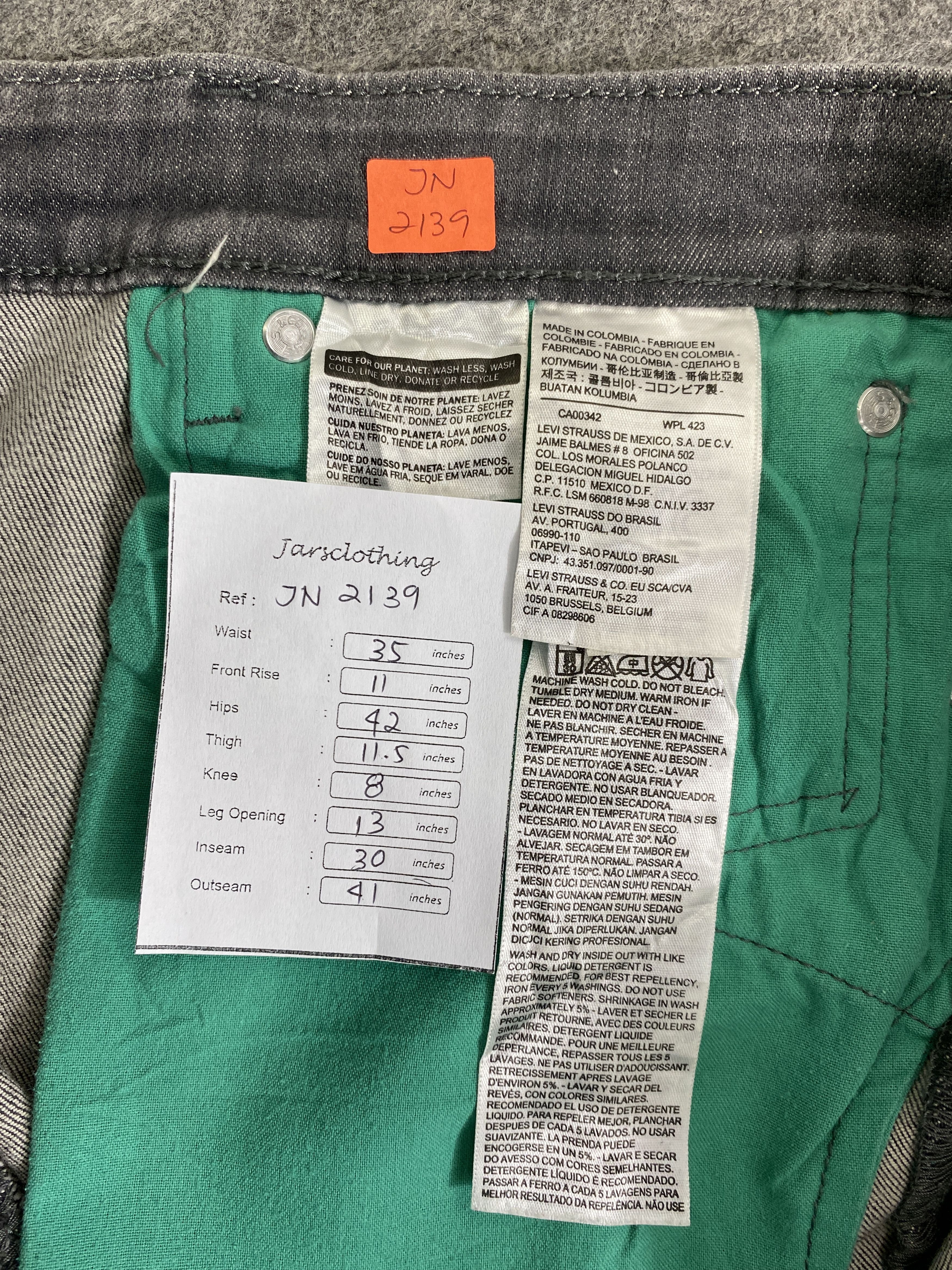 Levi's Grey Vintage Levi's 511 Jeans 35x30 Denim -JN2139 Size US 35 - 8 Thumbnail