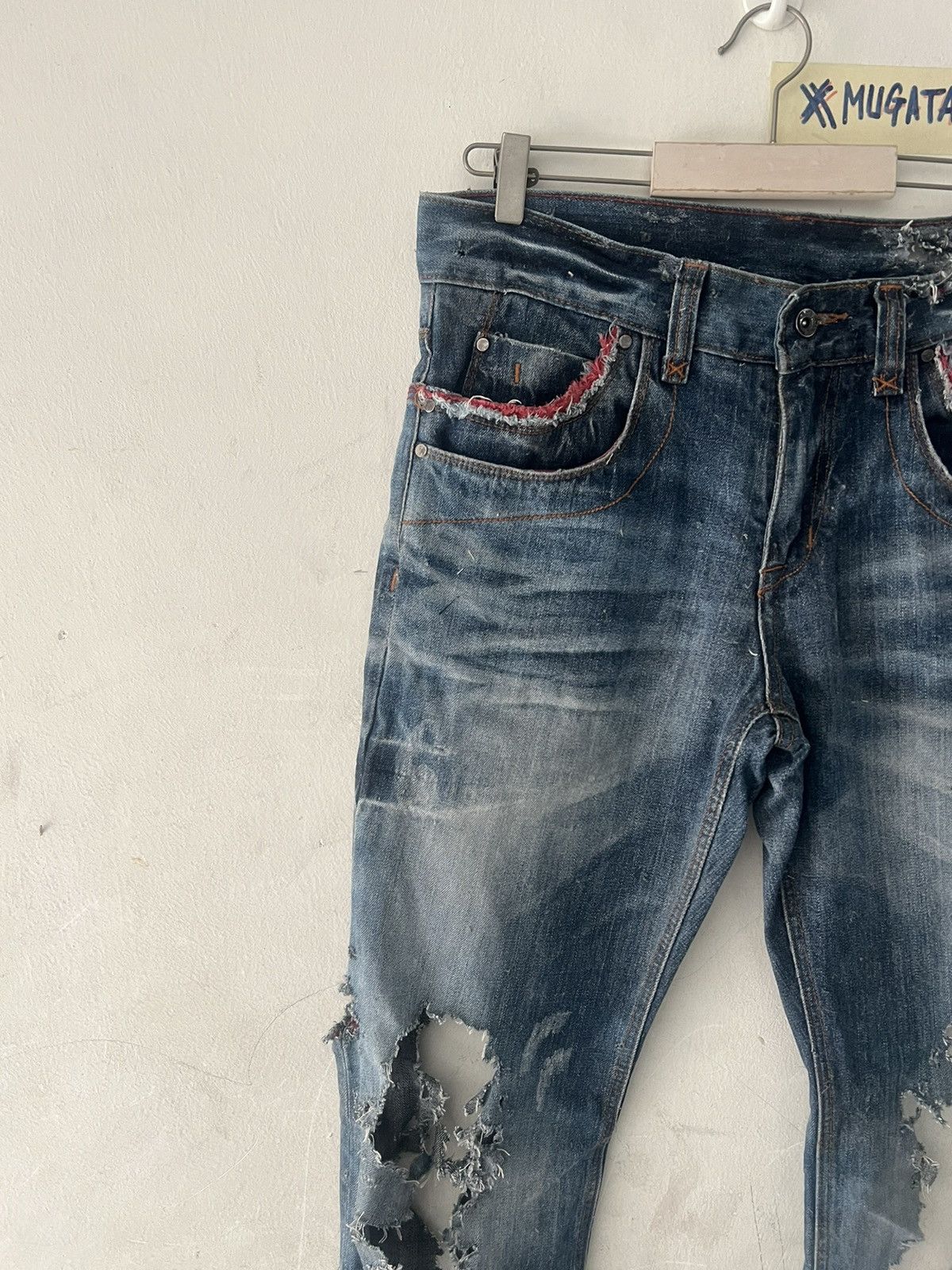 Hysteric Glamour SUPER THRASHED🔥SEMANTIC DESIGN RIPPED DENIM KURT KOBAIN Size US 33 - 7 Thumbnail