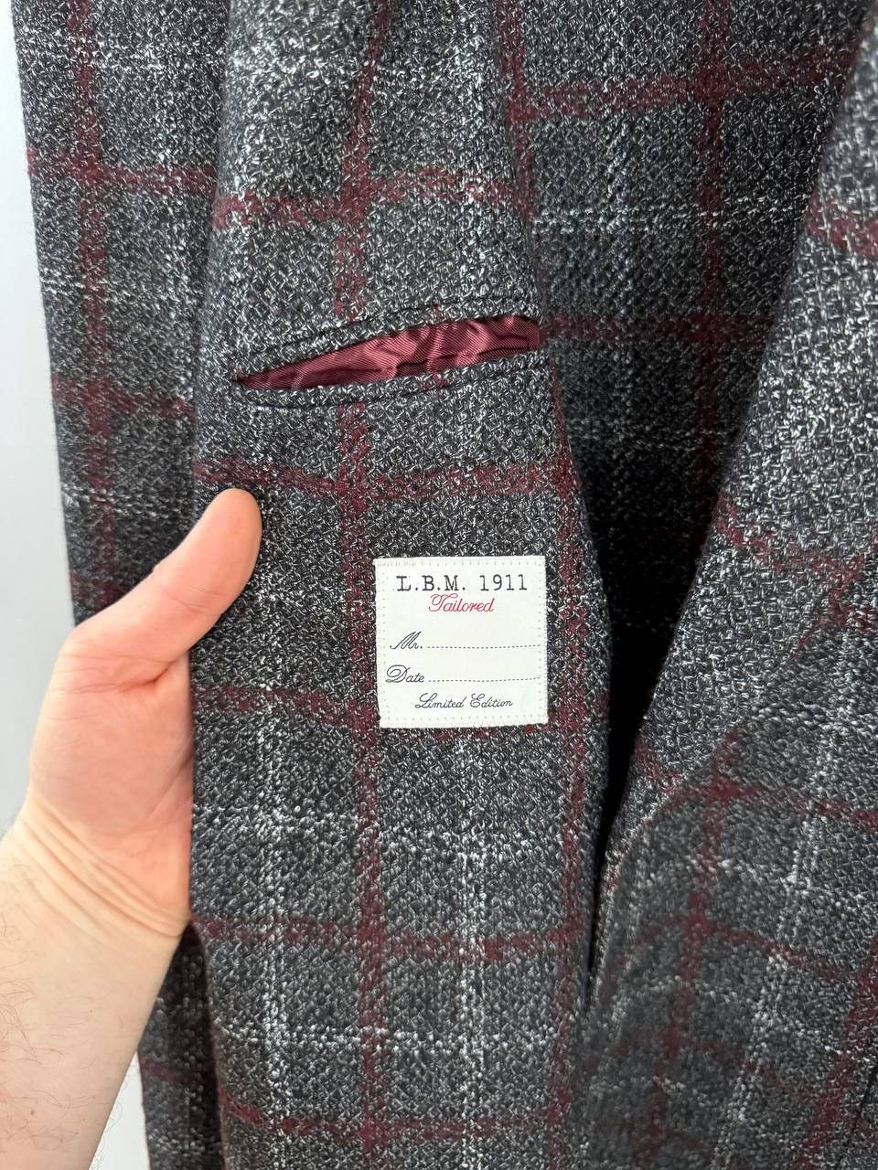 L.B.M. 1911 L.B.M. 1911 Dark Grey Wool/Cotton/Cashmere Men's Blazer 52 R Size 52R - 12 Thumbnail