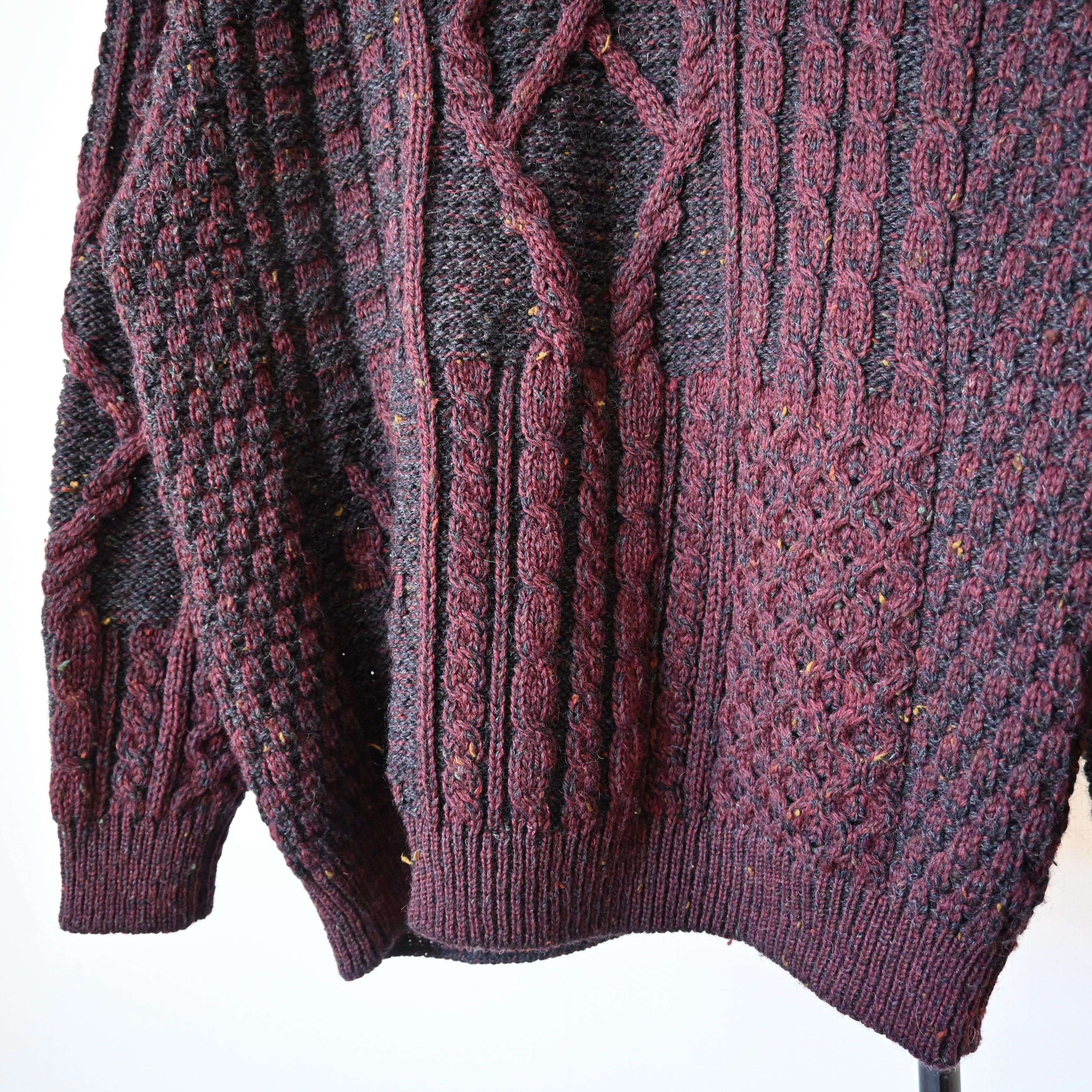 Vintage Vintage 1990s multi-aran panel knit sweater made in Ireland Size US L / EU 52-54 / 3 - 8 Thumbnail
