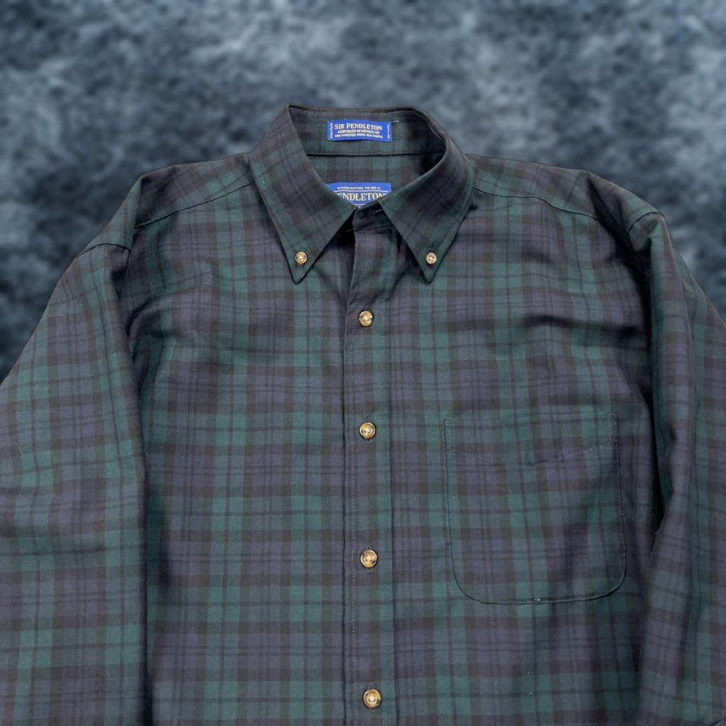 Pendleton VINTAGE Pendleton Shirt Mens S Blue Plaid Wool 100% USA 90s Button-Up Pockets 90s Classic Outdoor Mens Size US S / EU 44-46 / 1 - 1 Thumbnail