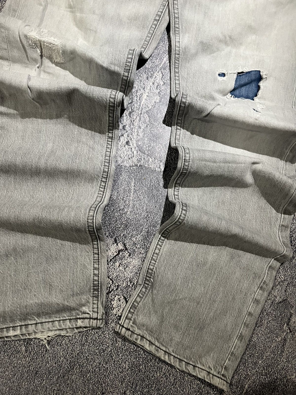 Japanese Brand Bullet Distressed Vintage Jeans — Slim Gray Fashion Style Size US 34 / EU 50 - 4 Thumbnail