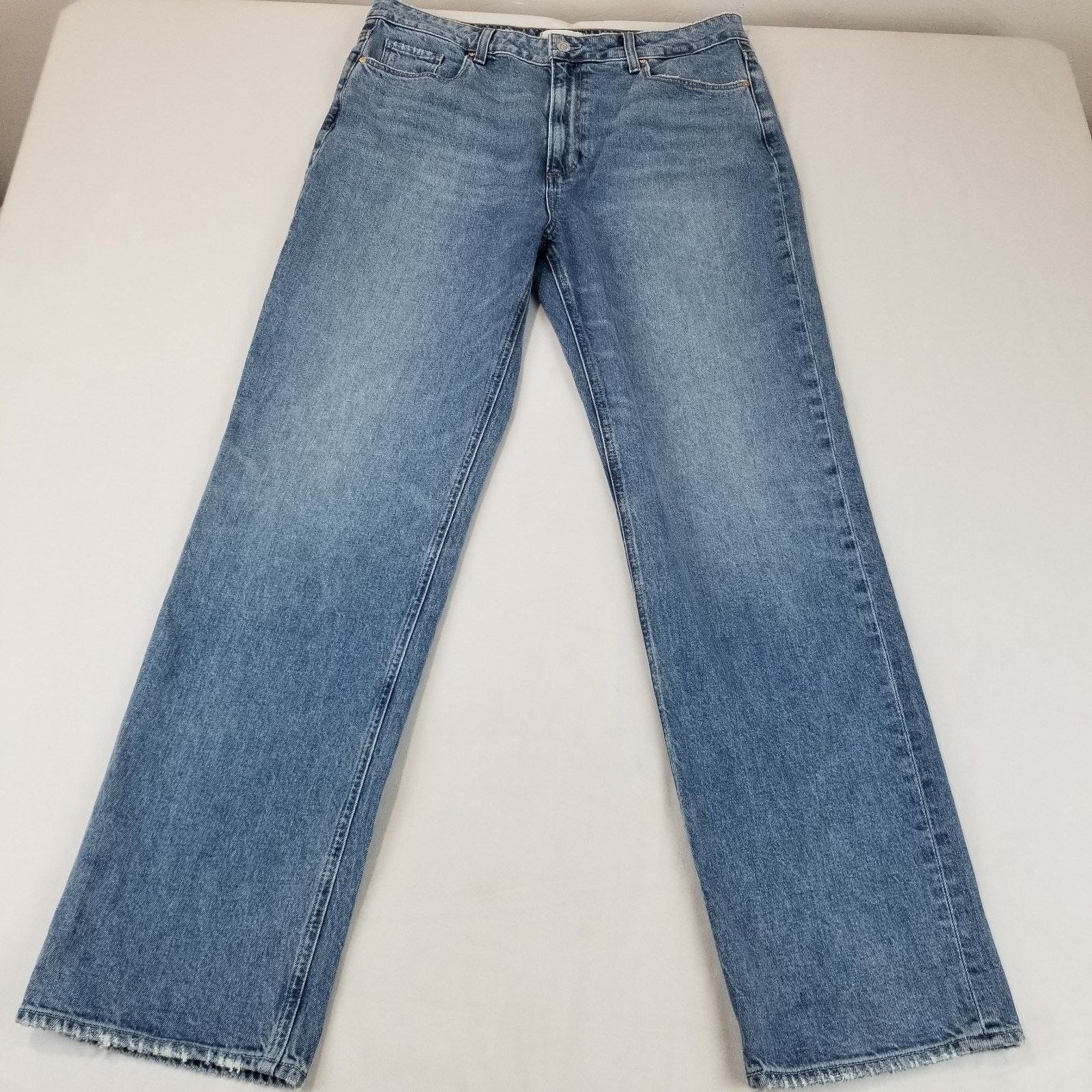 Paige Paige Stevie Jeans 33x32 Blue Heritage Raw Hem Heroes NWT Size 33" - 2 Thumbnail