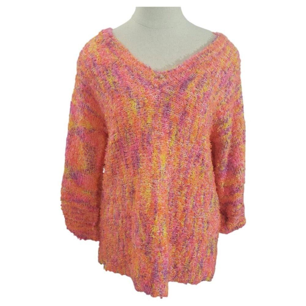 Designer CT1992 Ethyl Kang Papillion Orange Multi Color Sweater M Size M / US 6-8 / IT 42-44 - 1 Thumbnail