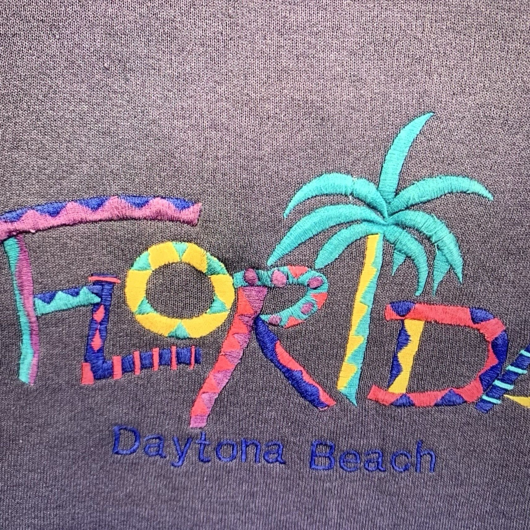 Fruit Of The Loom VINTAGE Fruit of the Loom Sweatshirt Adult Large Daytona Beach Embroidered Logo 90s Retro Beach USA Cotton Fleece Size US L / EU 52-54 / 3 - 3 Thumbnail
