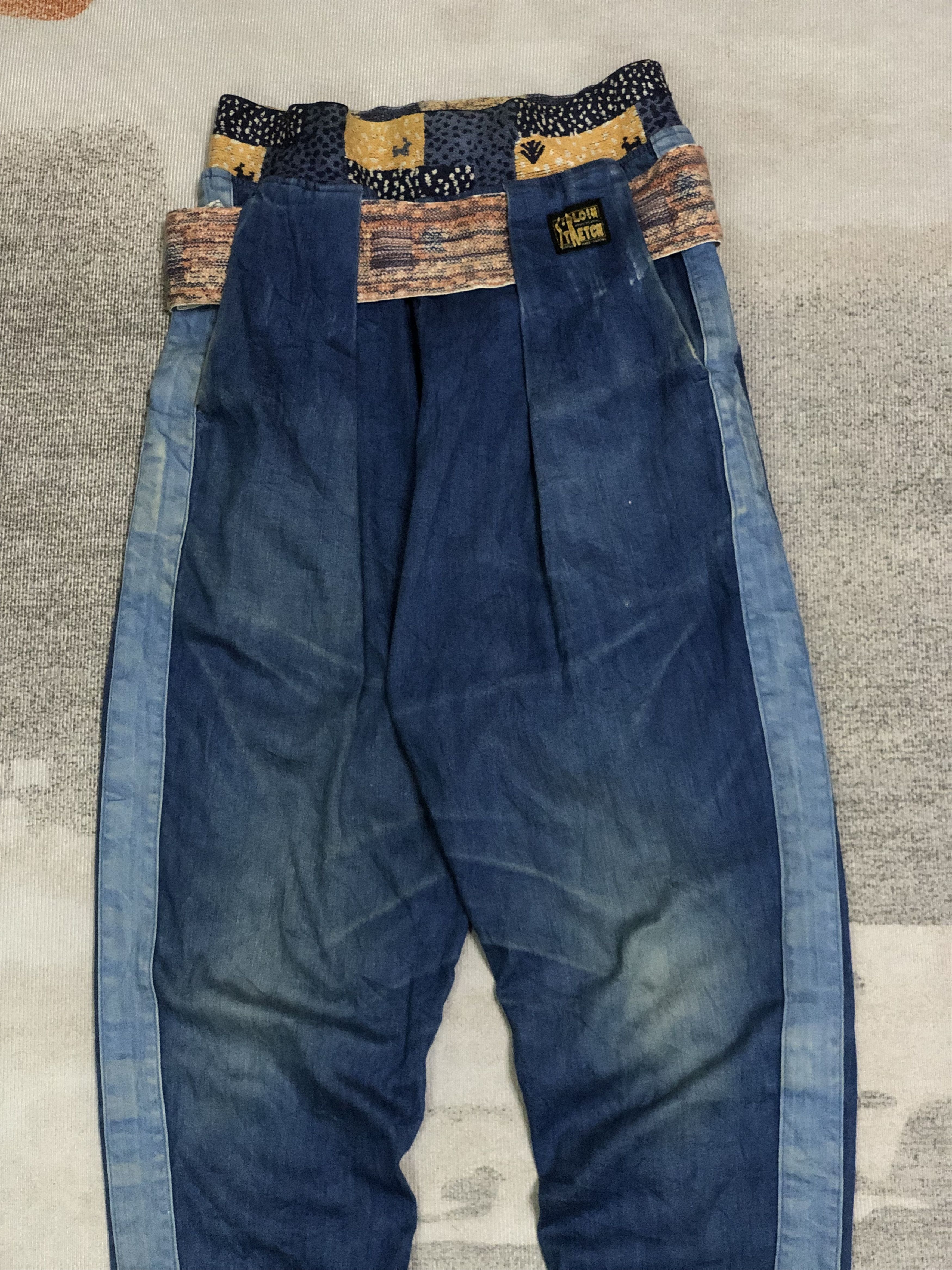 Kapital Kapital blue denim trousers with light blue sidebend Size US 30 / EU 46 - 4 Thumbnail