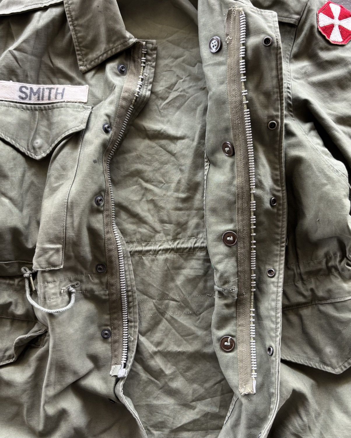 Vintage 50s U.S Army OG Military Parkas Jacket With Emblem Size US M / EU 48-50 / 2 - 6 Thumbnail
