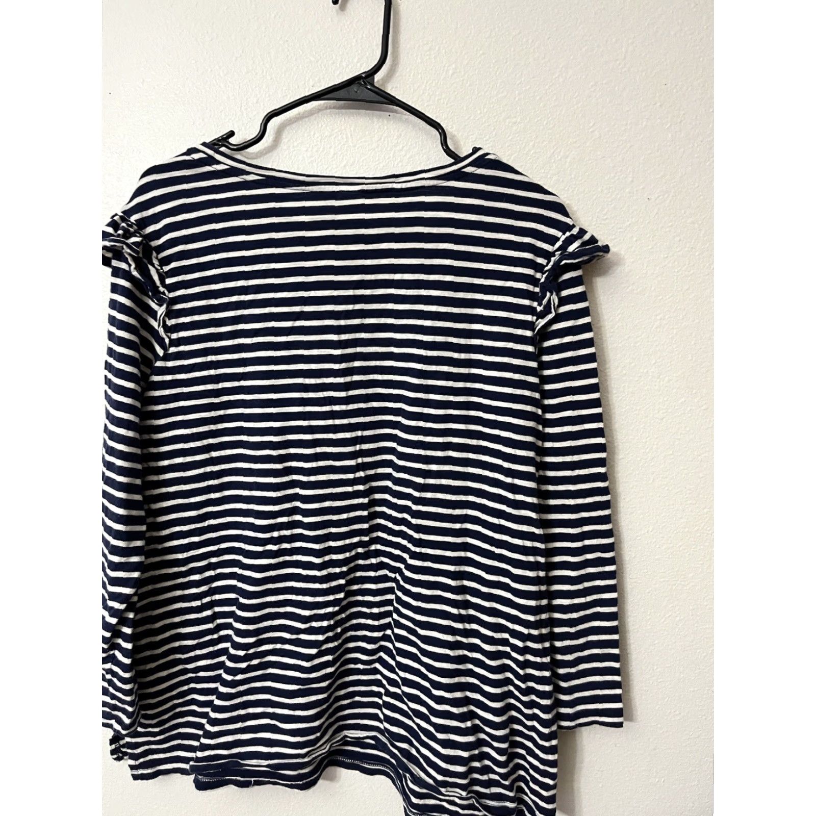 Old Navy VINTAGE Old Navy Women's Shirt 2XL Blue Navy Ivory Striped 3/4 Sleeve Round Neck Casual Top Womens Size XXL / US 16-18 / IT 52-54 - 2 Thumbnail