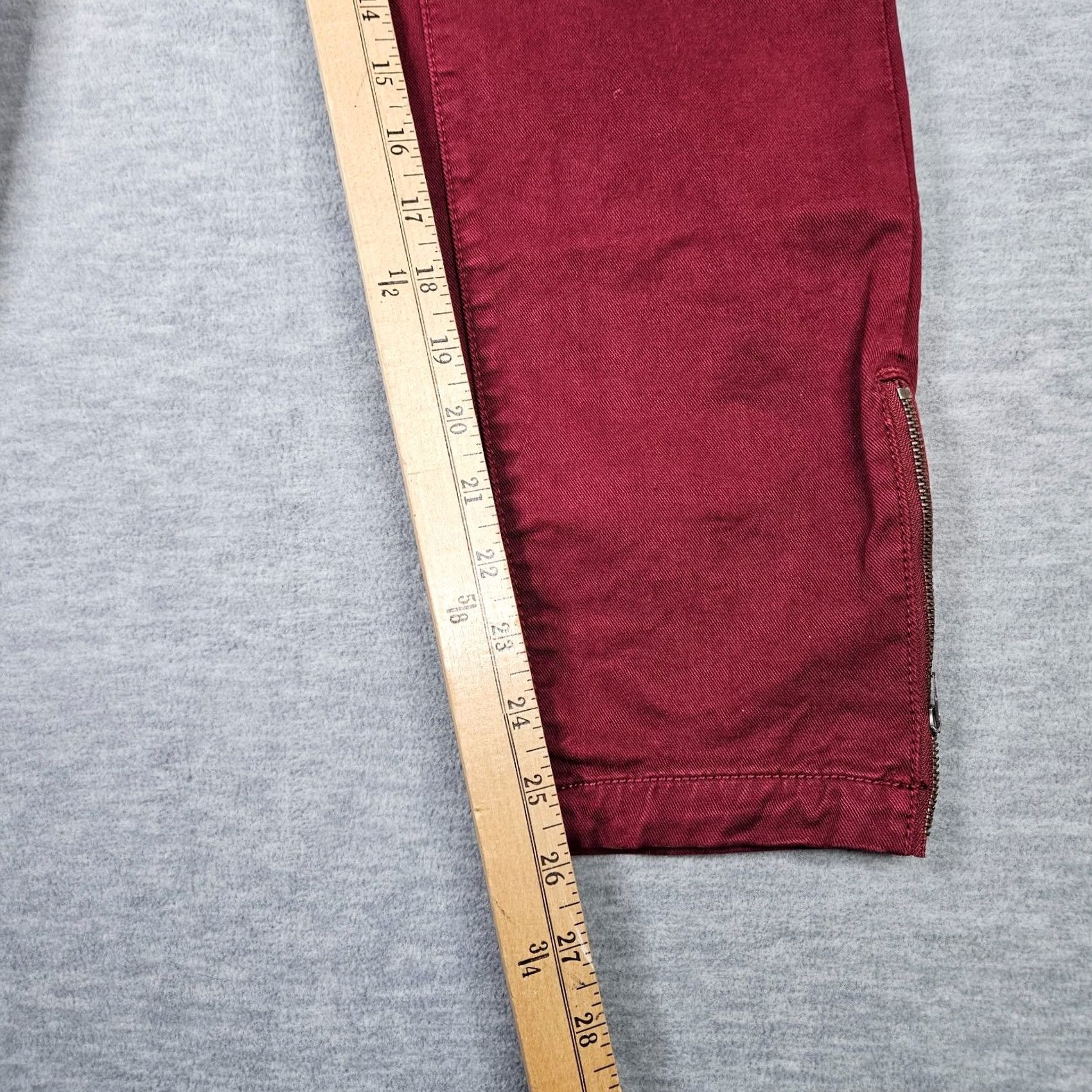 Joie JOIE Jeans Skinny Ankle Zip Burgundy Red Women Size 32 Inseam 26 Regular Rise Mid Shirt? Size 24" / US 00 / IT 34 - 7 Thumbnail