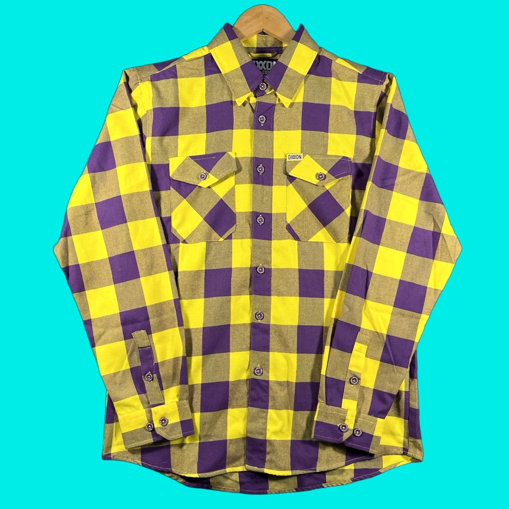Vintage Dixxon Flannel Button-Up Mens Medium Purple Yellow Kobe Bryant Lakers The Mamba NBA Los Angeles Lakers Size US M / EU 48-50 / 2 - 1 Thumbnail