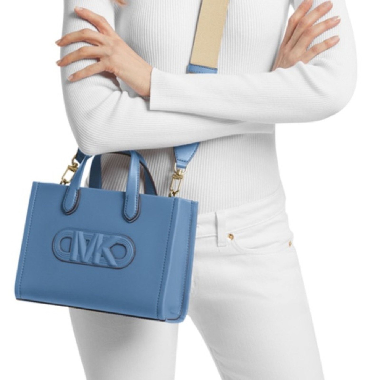 Michael Kors NWT! MICHAEL KORS GIGI French Blue Handbag, Small, MSPR. 450 Size ONE SIZE - 2 Thumbnail