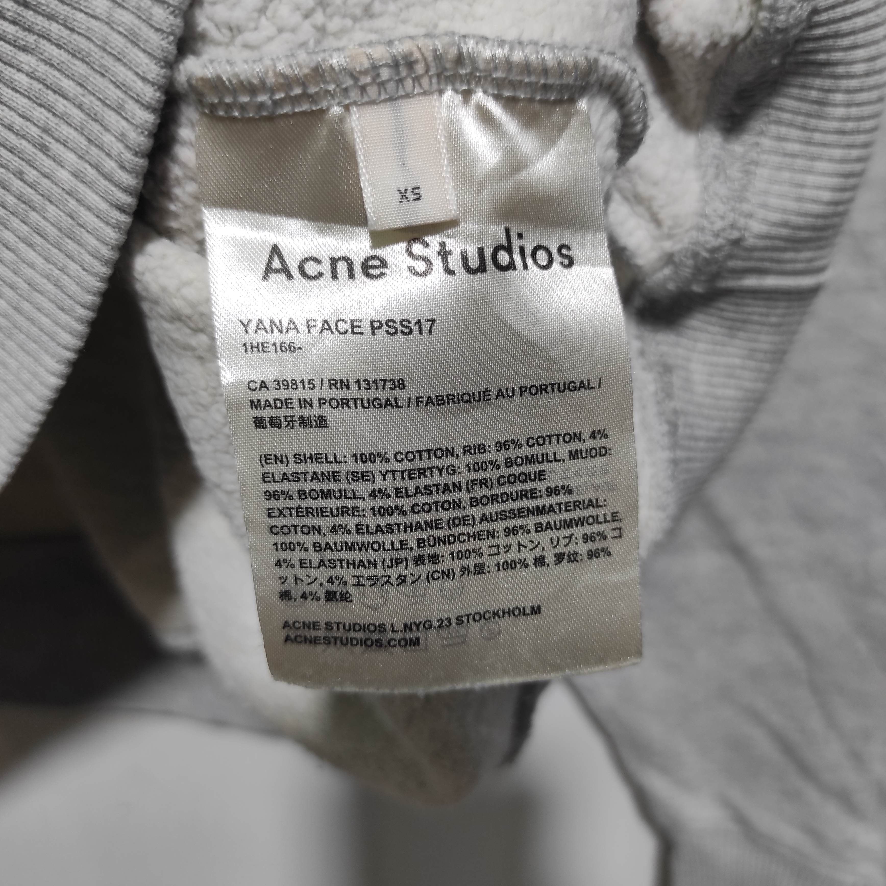 Acne Studios Acne Studio Gray Sweatshirt Face Motif Size US XS / EU 42 / 0 - 10 Thumbnail