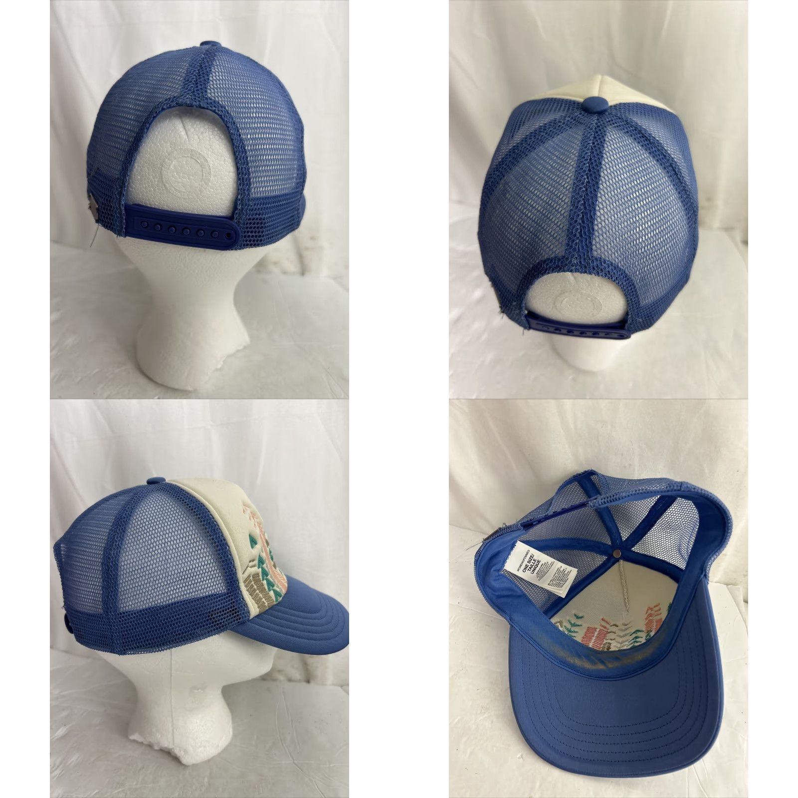 The North Face The North Face Trucker Hat Womens Blue White Embroidered Adjustable Size ONE SIZE - 8 Thumbnail