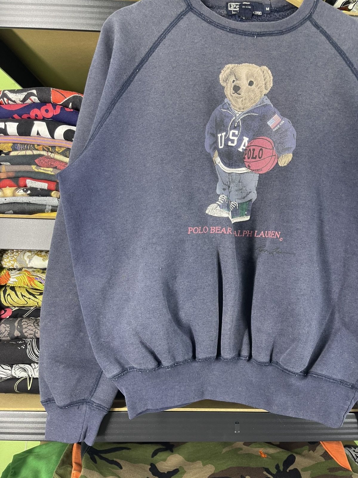 Polo Ralph Lauren Vintage Polo Bear by Ralph Lauren Distressed Sweatshirt Size US M / EU 48-50 / 2 - 5 Thumbnail