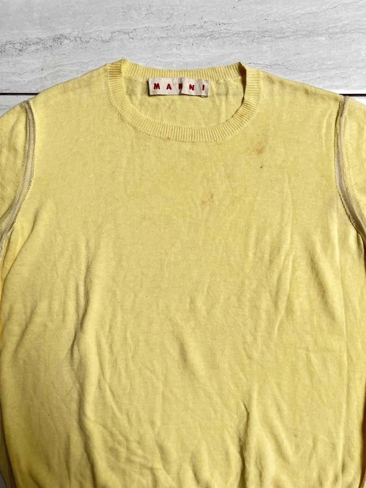 Marni MARNI Yellow Knit T-shirt Size US S / EU 44-46 / 1 - 3 Thumbnail