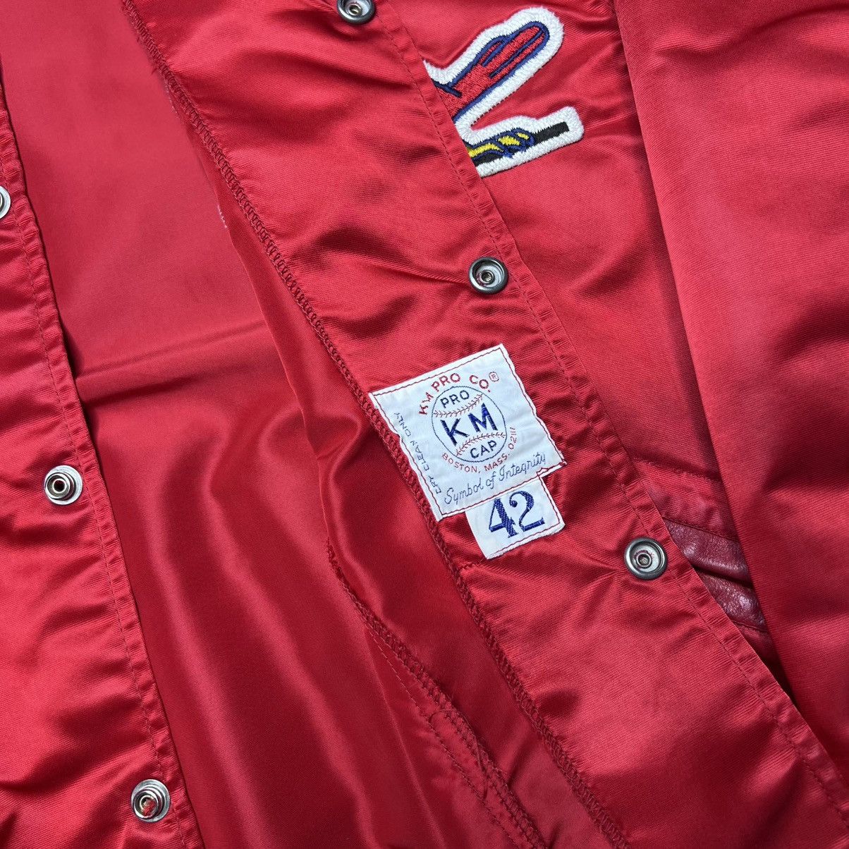 MLB Vtg 1960s MLB St. Louis Cardinals KM Pro Co Red Satin Jacket Size US L / EU 52-54 / 3 - 4 Thumbnail