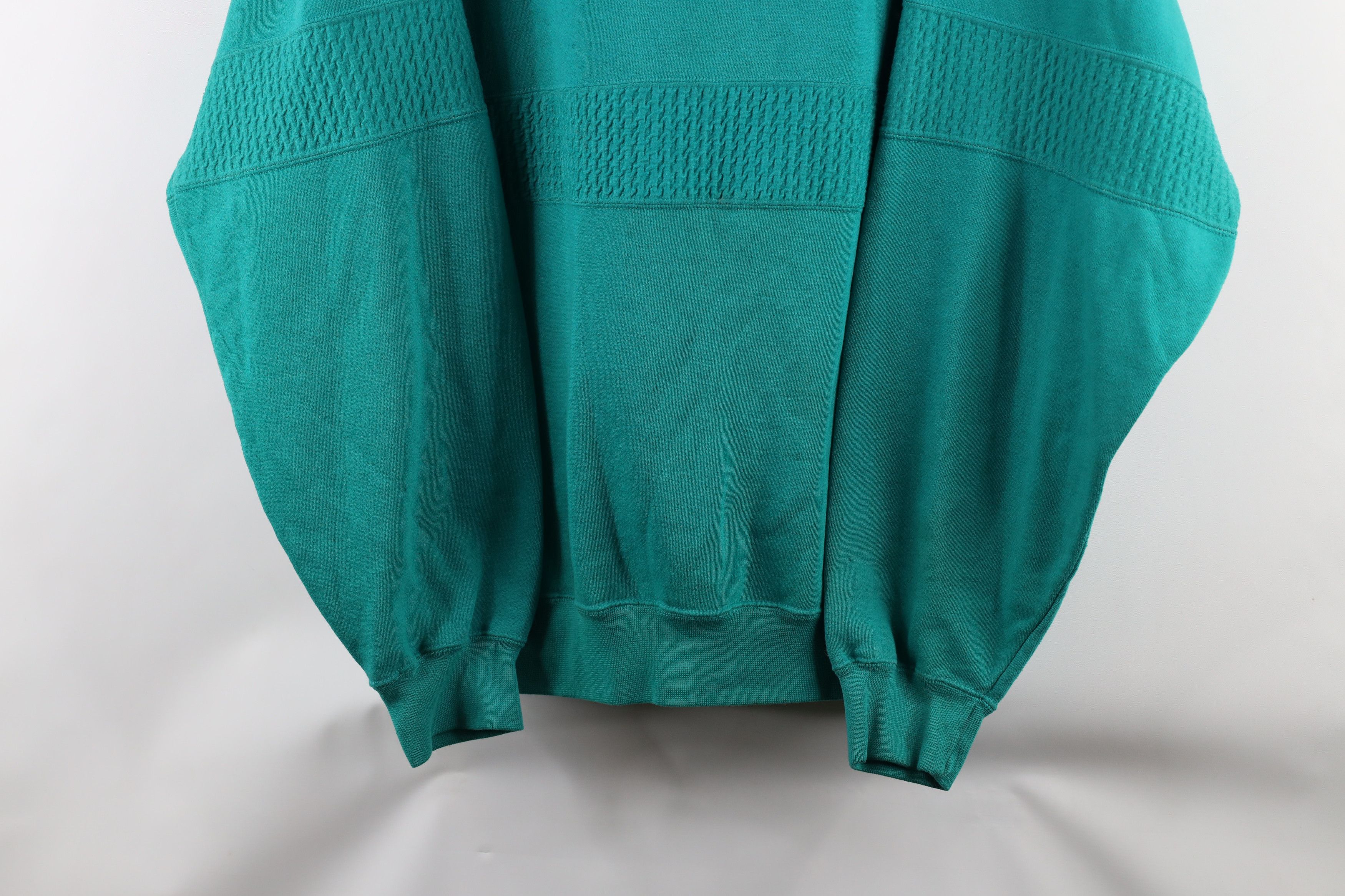 Vintage Vintage 90s Streetwear Blank Crewneck Sweatshirt Teal Size US XL / EU 56 / 4 - 3 Thumbnail