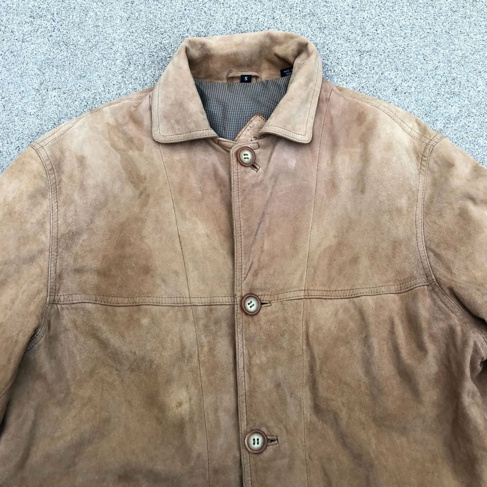 The Territory Ahead VTG THE TERRITORY AHEAD Leather Suede Coat Jacket Men's SMALL Tan Retro Jacket Mens Small Tan Leather Suede Coat Size US S / EU 44-46 / 1 - 3 Thumbnail