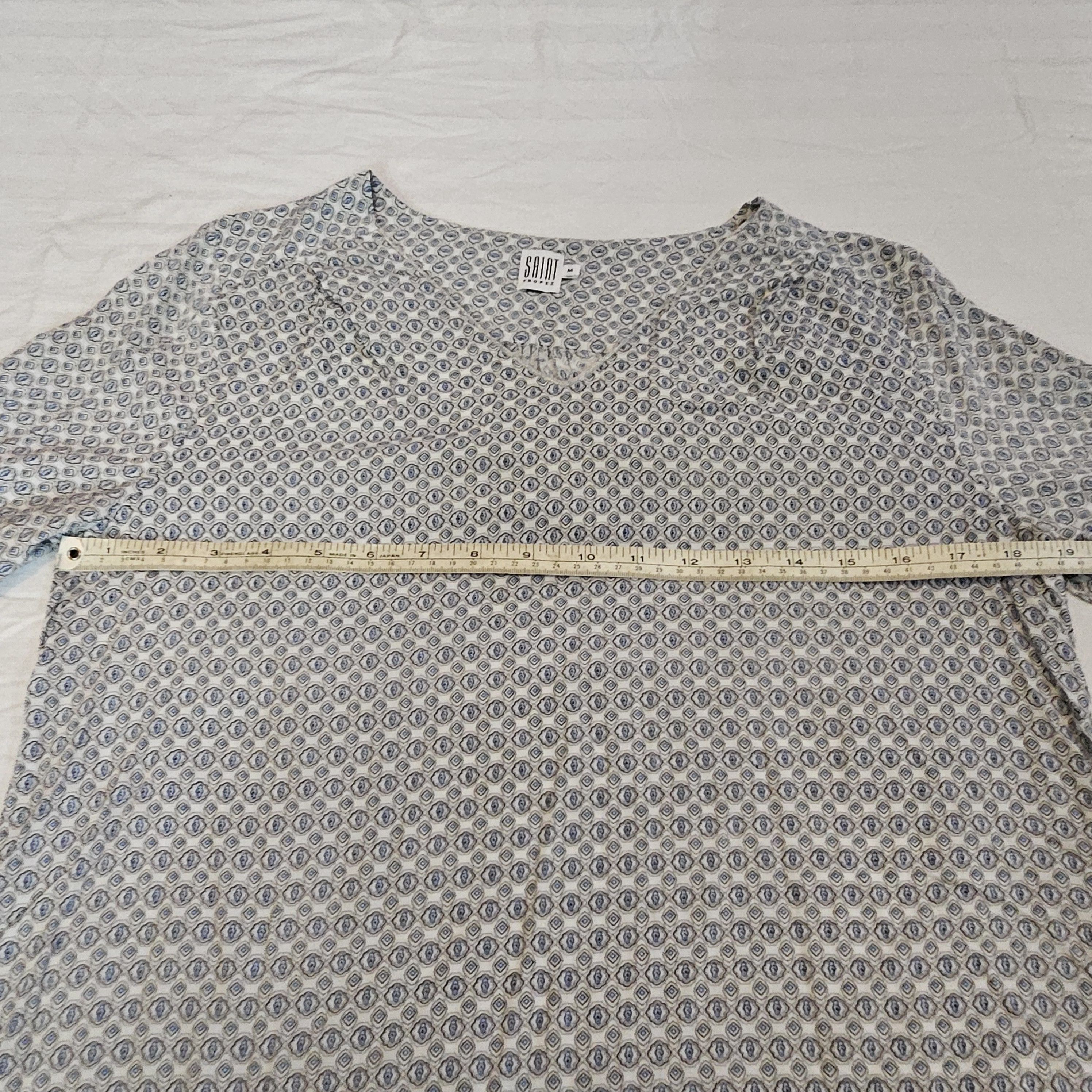 Vintage Saint Tropez Pattern Button Cuffed Blouse Woman's M Size M / US 6-8 / IT 42-44 - 5 Thumbnail