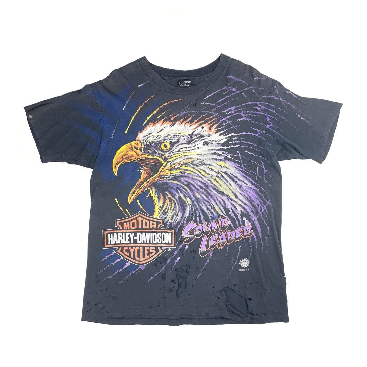 Harley Davidson VINTAGE 90'S THRASHED FADED HARLEY DAVIDSON T-SHIRT Size US L / EU 52-54 / 3 - 2 Thumbnail