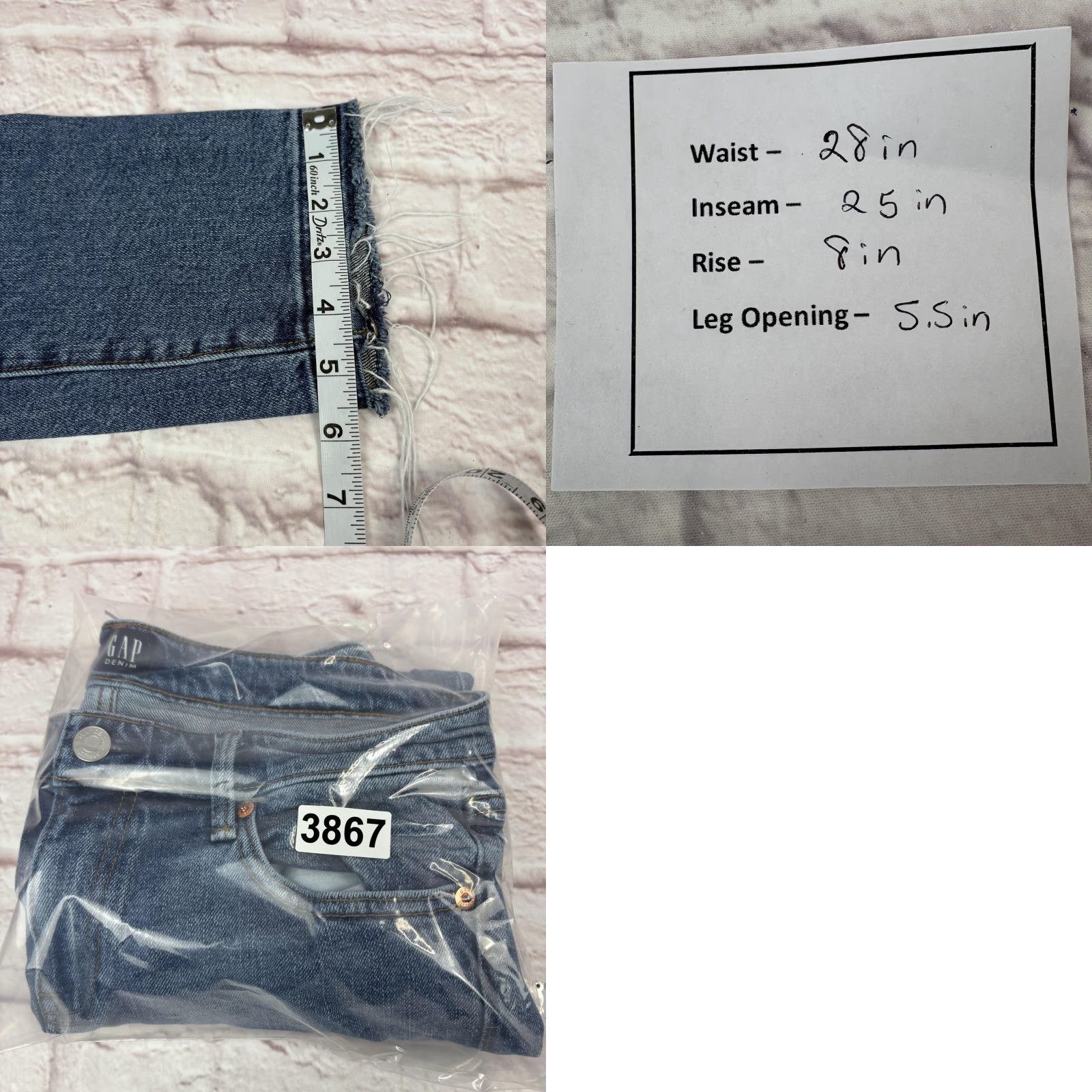 Gap Gap Jeans Womens 28x25 Blue Low Rise Cropped Distressed Raw Hem Denim Size 28" / US 6 / IT 42 - 9 Thumbnail