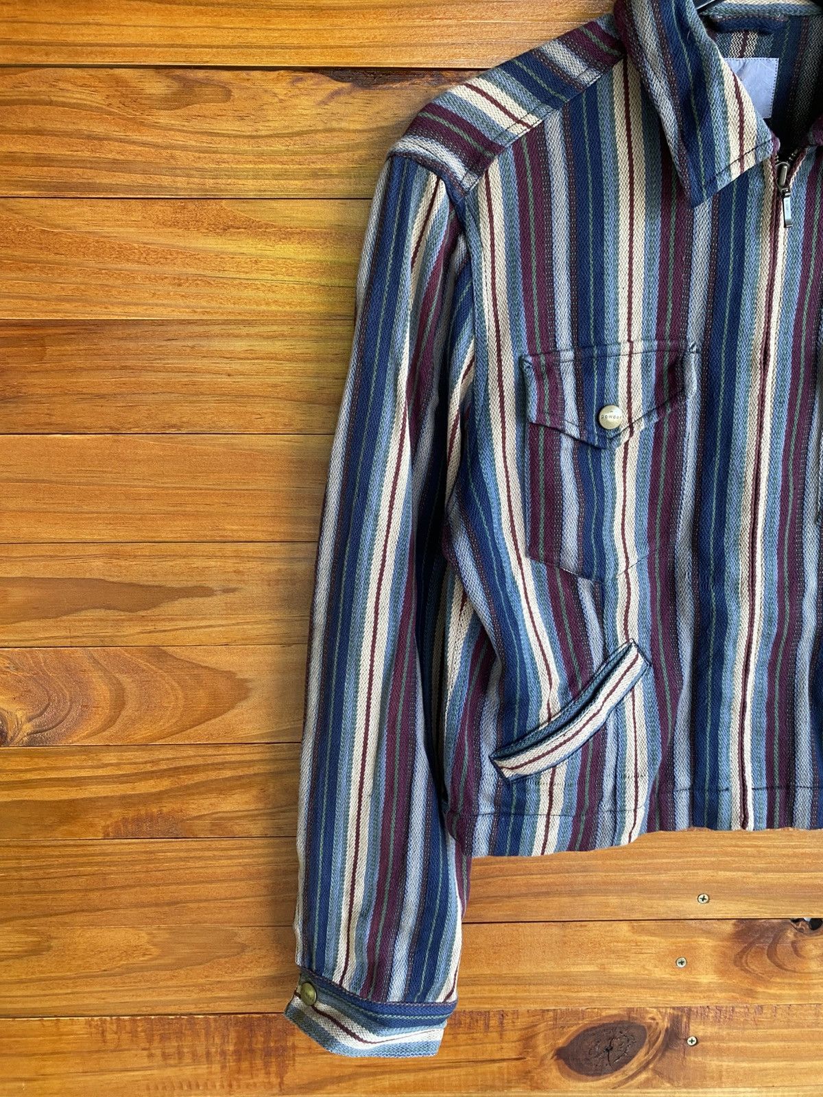 Japanese Brand Vintage “Powder” Striped Cotton Jacket Workwear Style Size M / US 6-8 / IT 42-44 - 7 Thumbnail