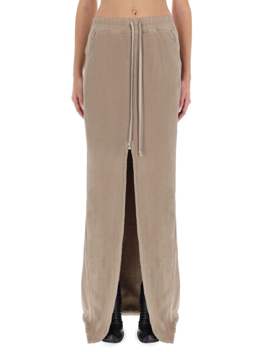 Rick Owens Drkshdw RICK OWENS DRKSHDW LONG "PHILEG PILLAR" SKIRT - IVORY Size 28" / US 6 / IT 42 - 1 Thumbnail