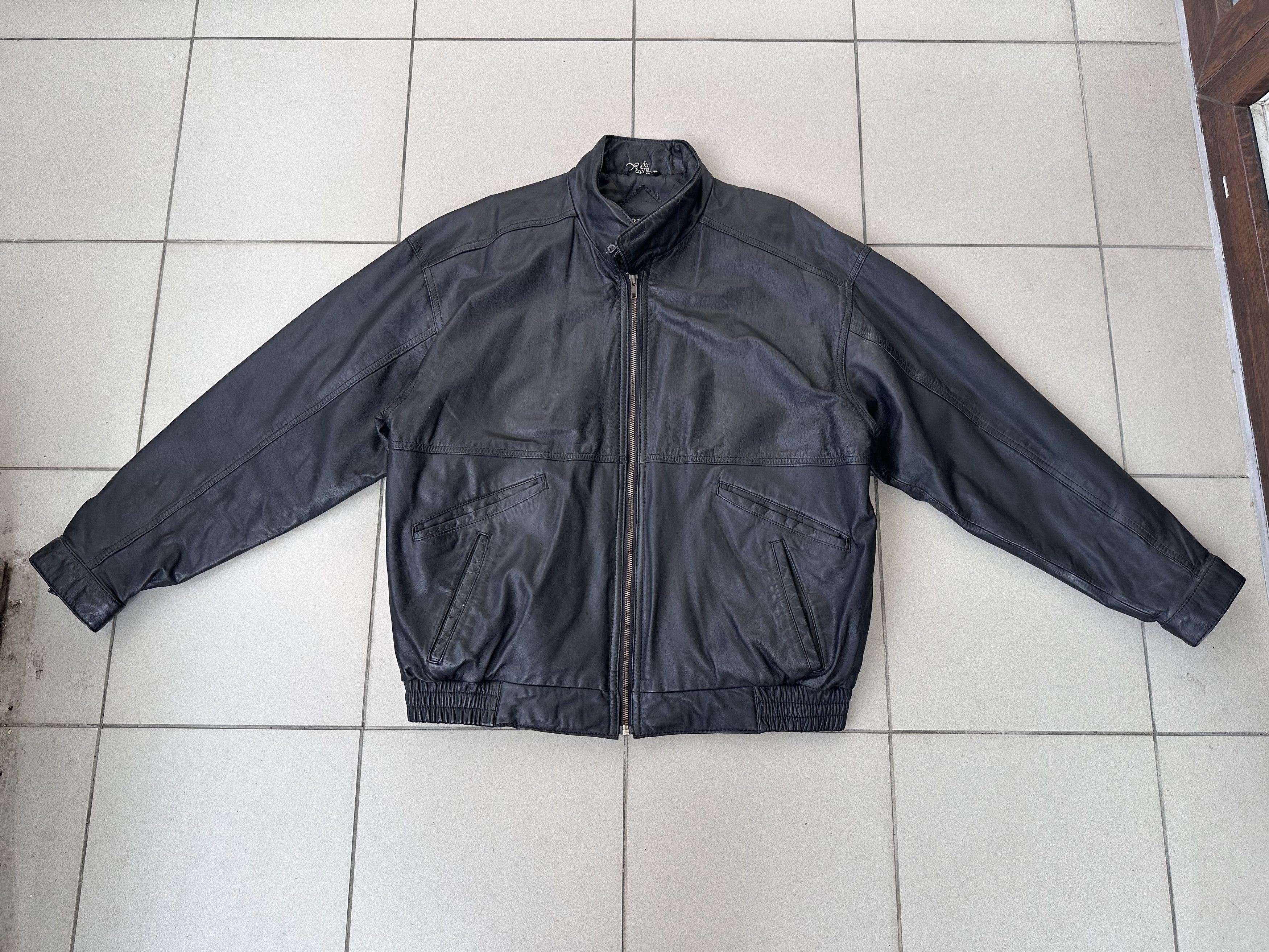 Leather × Vintage Vintage Avant Garde men biker boxy leather jacket starboy Size US L / EU 52-54 / 3 - 4 Thumbnail