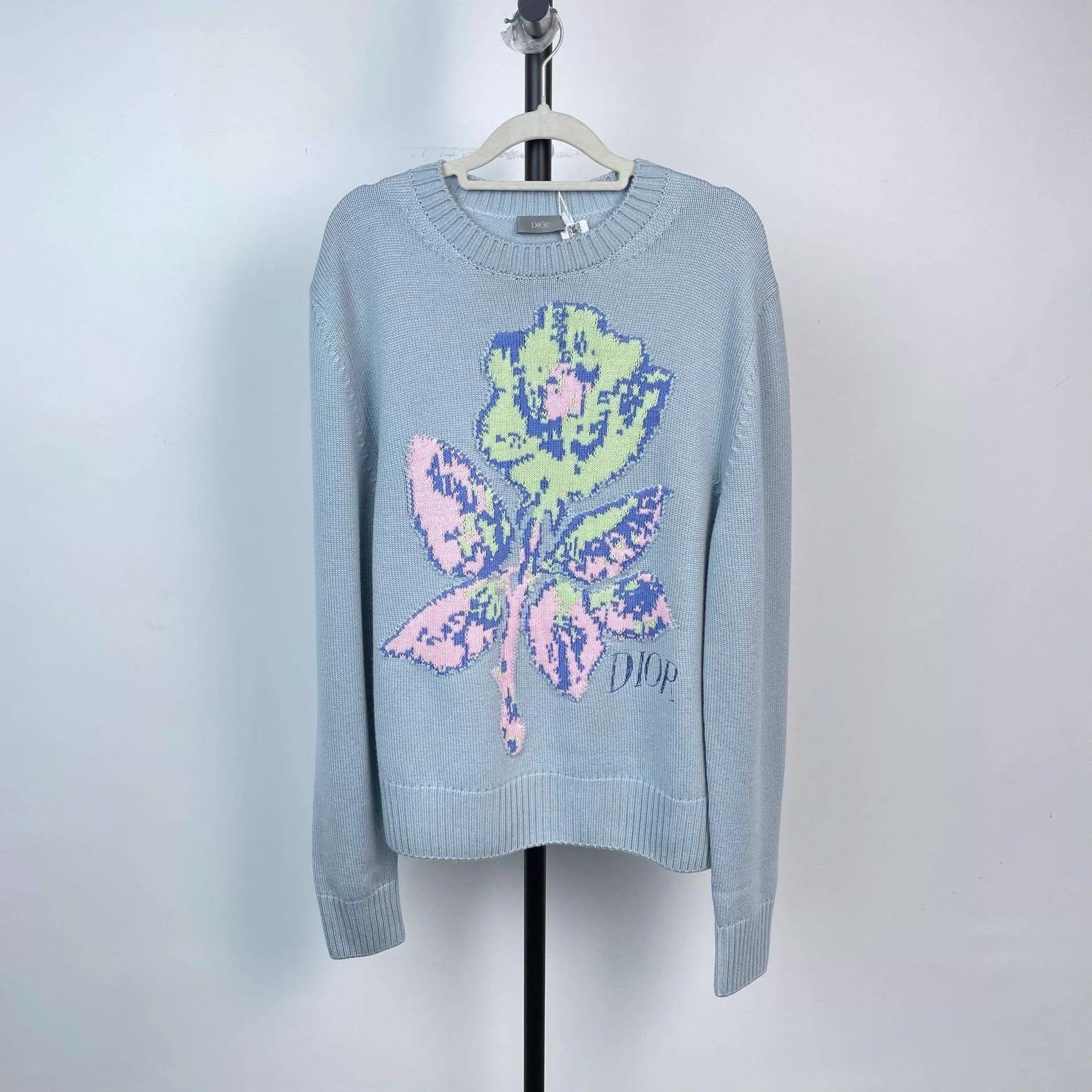 Dior Dior Wool Floral Sweater Light Blue M Size M / US 6-8 / IT 42-44 - 1 Thumbnail