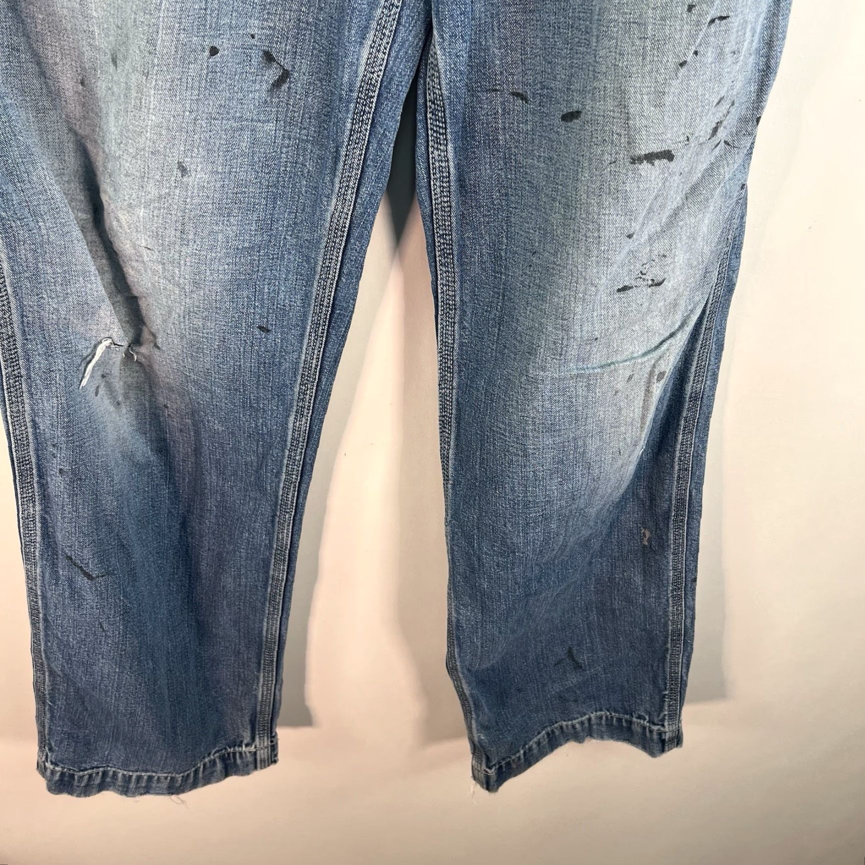 Gap VINTAGE Gap Denim Pants Wide-Leg Mens Size 34 Blue Distressed 90s Grunge Size US 34 / EU 50 - 4 Thumbnail