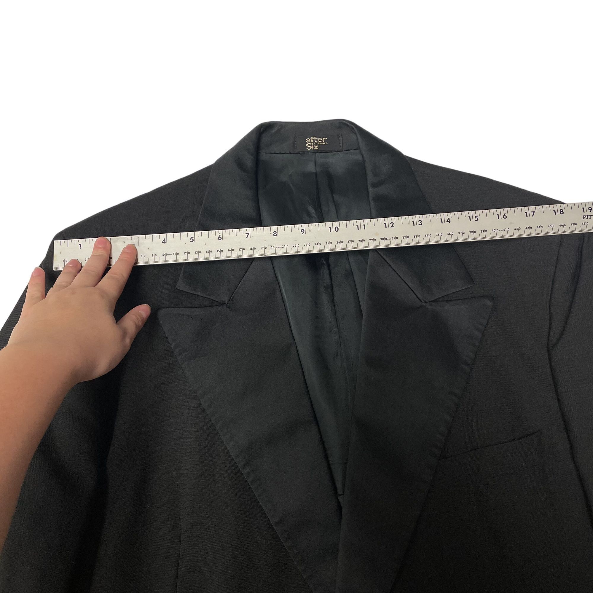 After Six Vtg After Six Black TUX Sport Coat TUXEDO Formal Jacket Size 44R - 9 Thumbnail